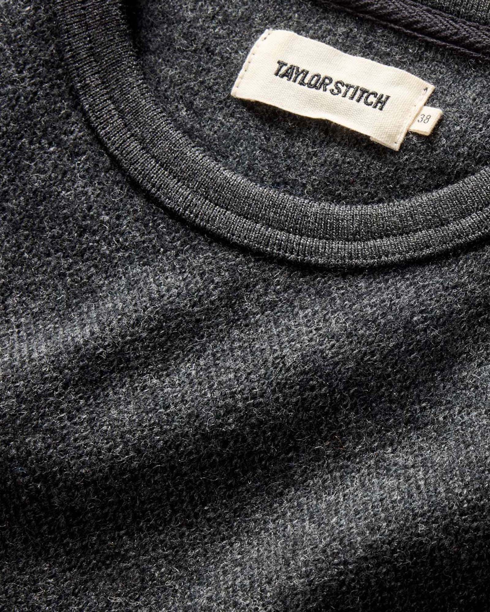 The Evans Crew in Charcoal Birdseye Wool - Image 5