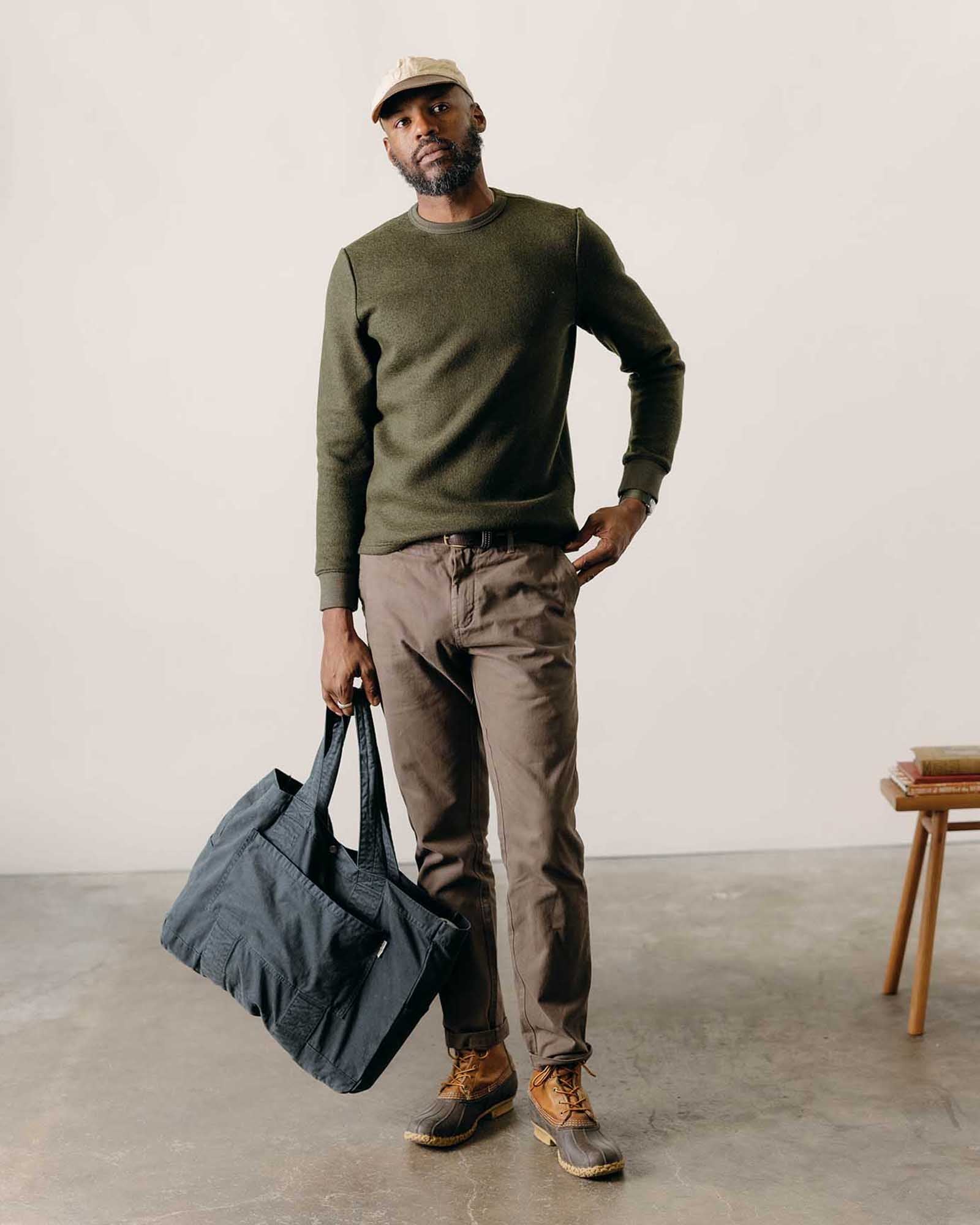 The Evans Crew in Forest Birdseye Wool - Image 2