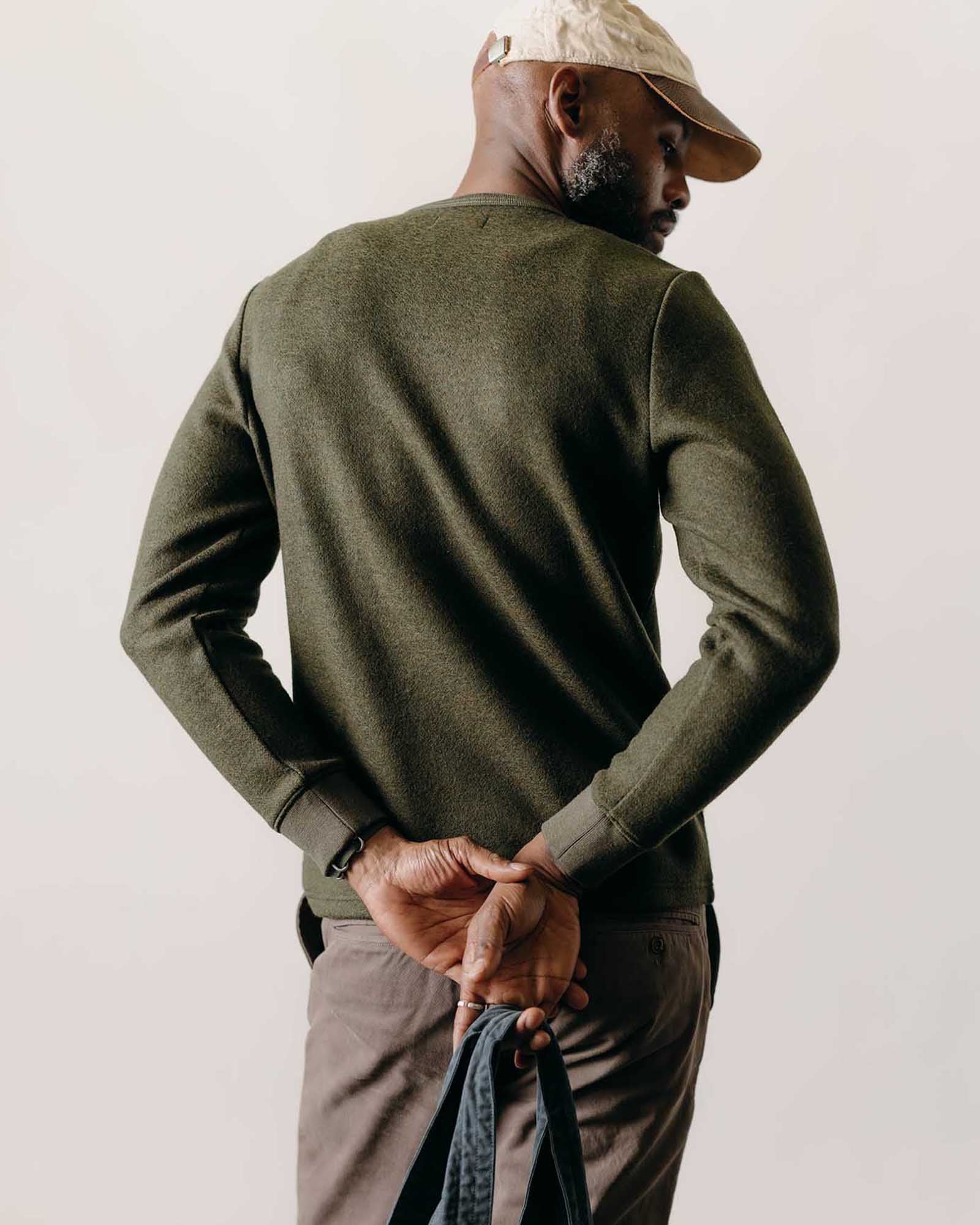 The Evans Crew in Forest Birdseye Wool - Image 4
