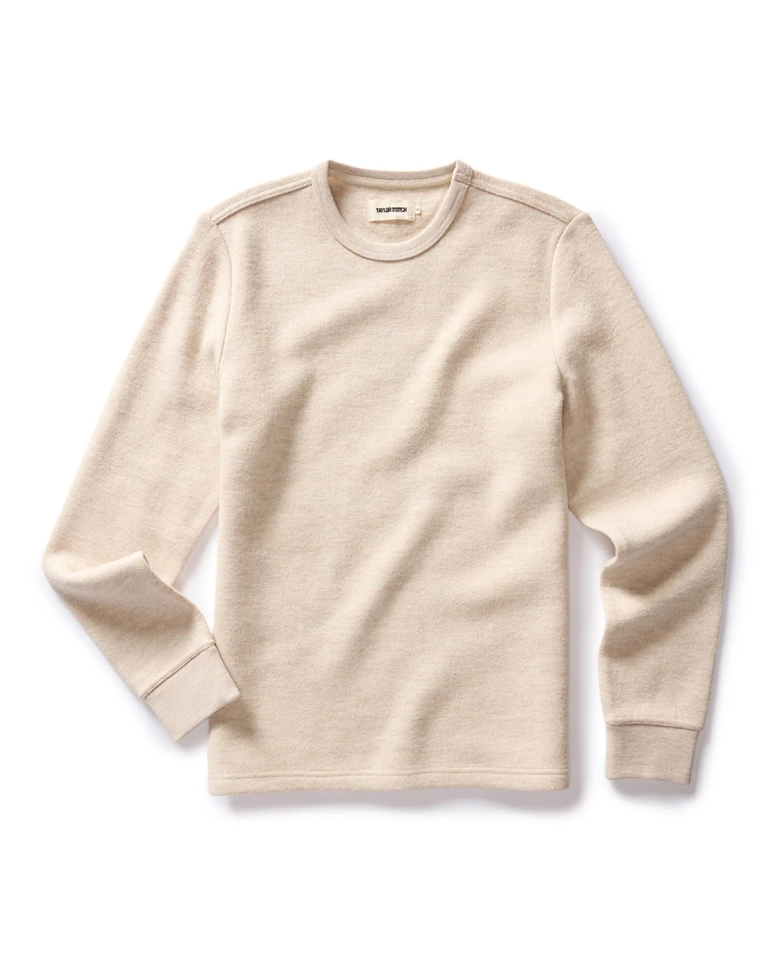 The Evans Crew in Oat Birdseye Wool