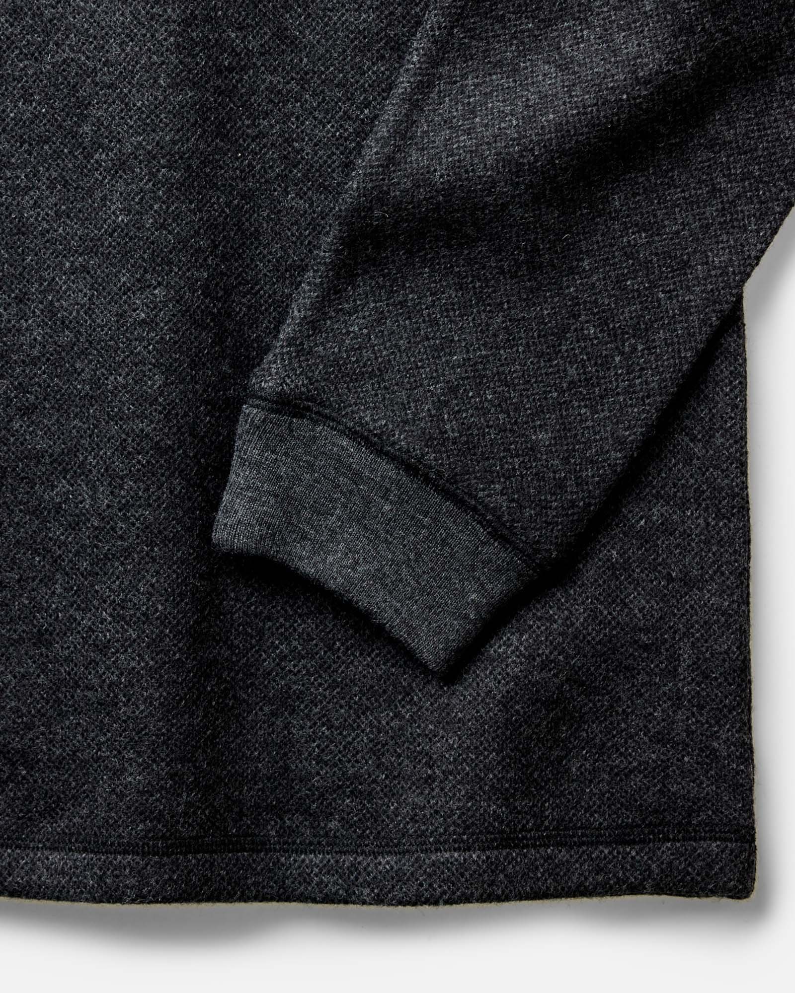 The Evans Henley in Charcoal Birdseye Wool - Image 6