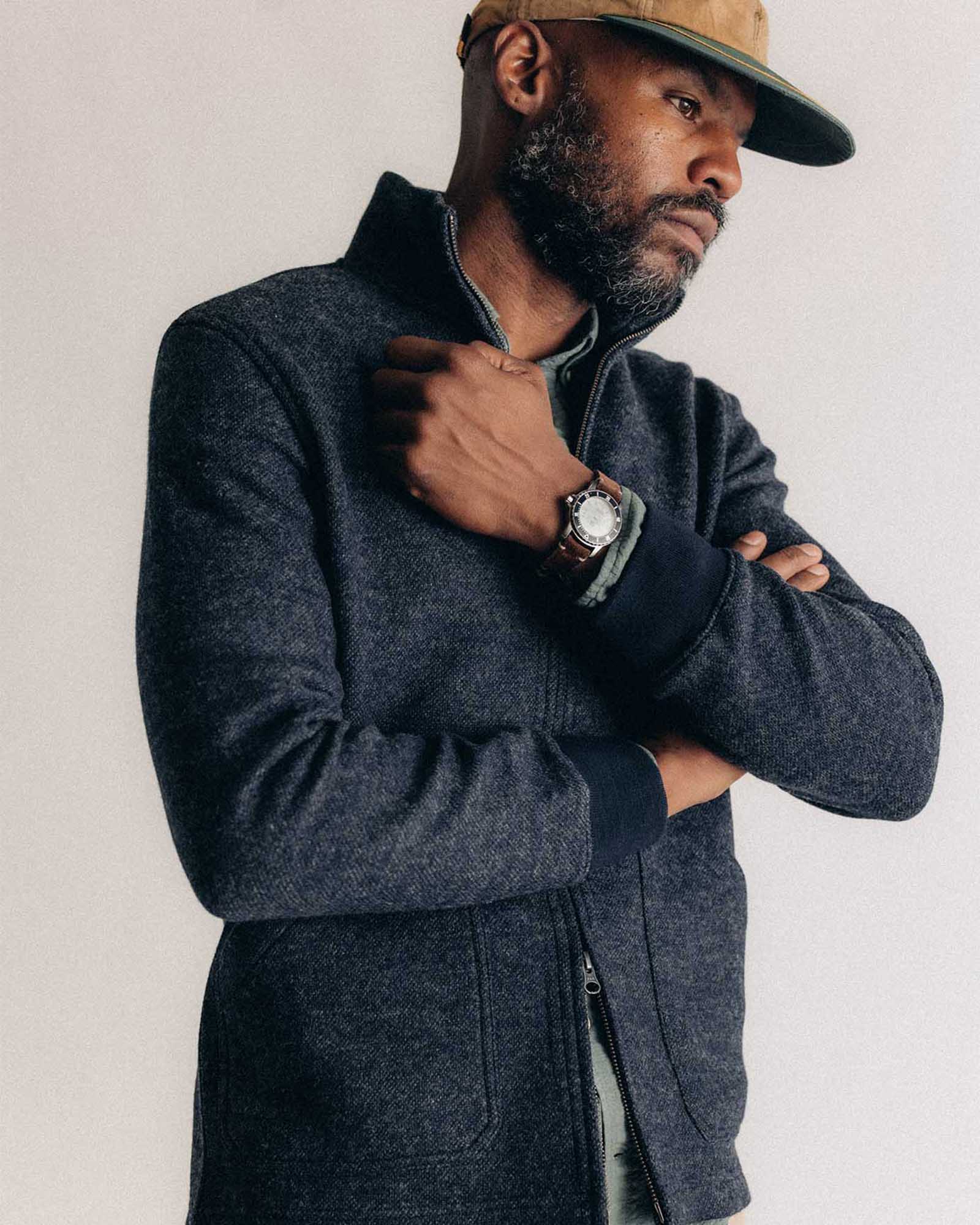 The Evans Jacket in Navy Birdseye Wool - Image 2