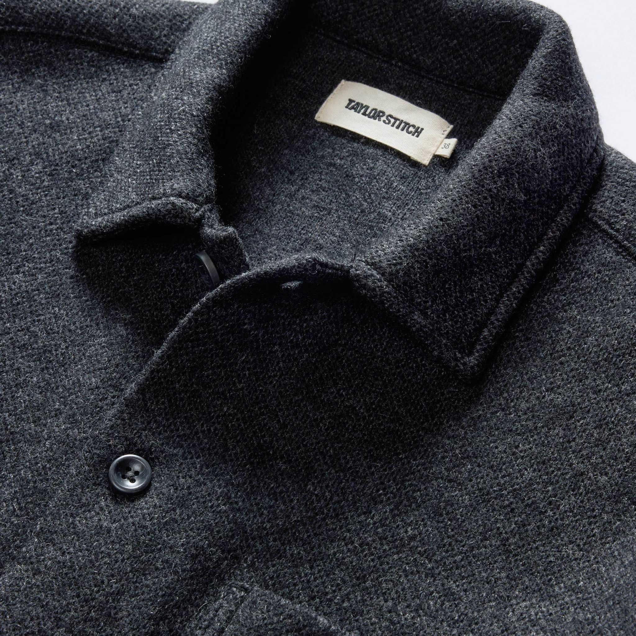 The Evans Overshirt in Charcoal Birdseye Wool - Image 7