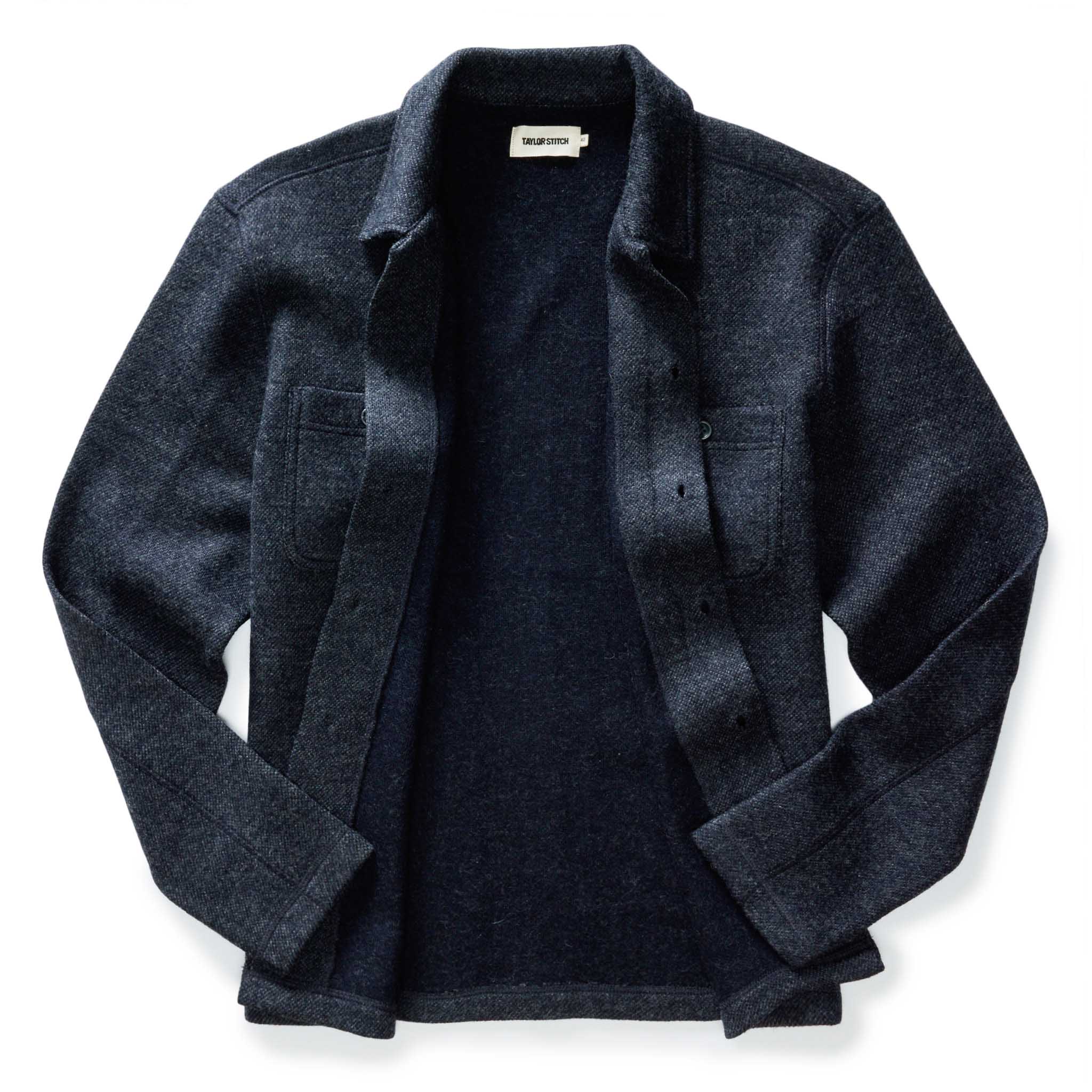 The Evans Overshirt in Navy Birdseye Wool - Image 5