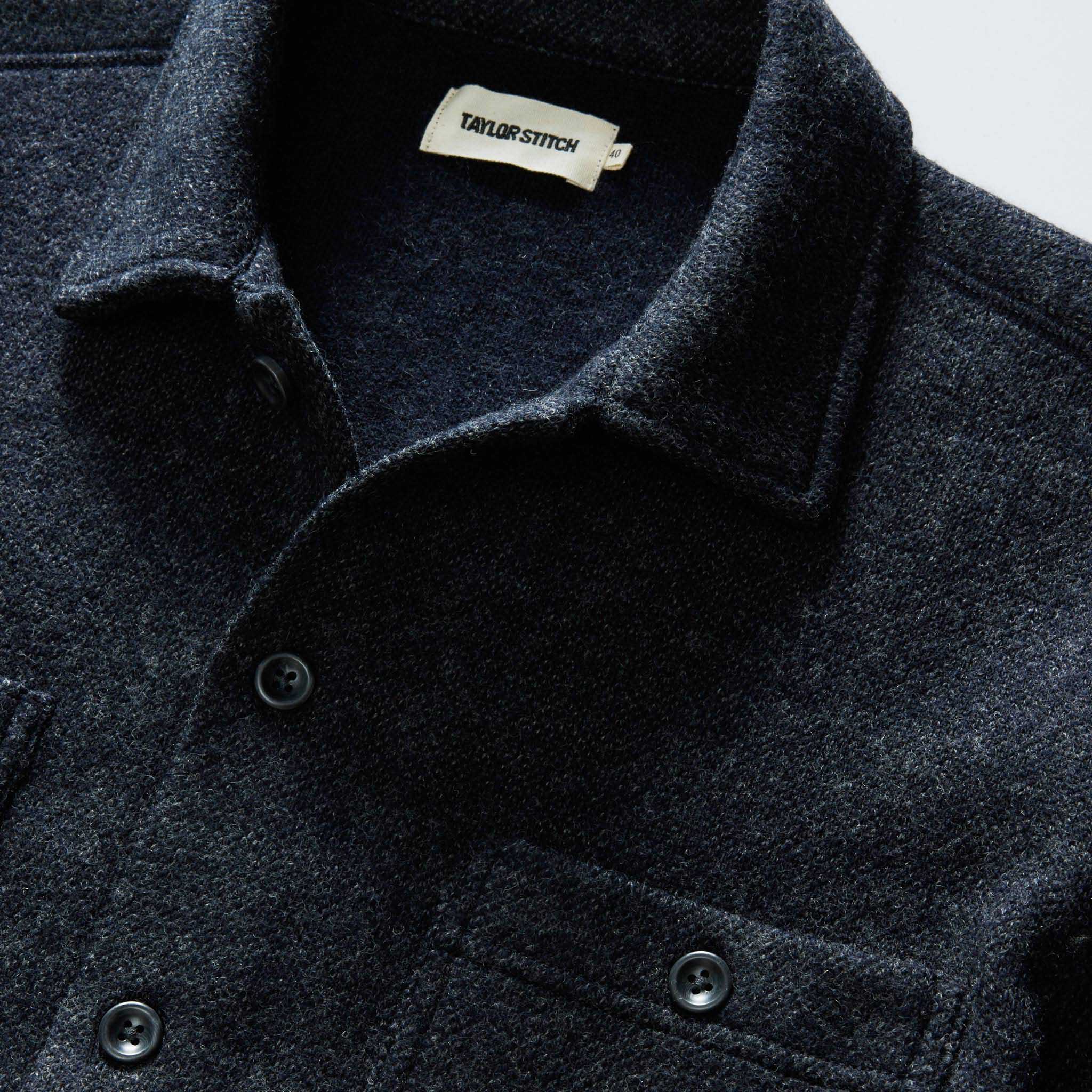 The Evans Overshirt in Navy Birdseye Wool - Image 7