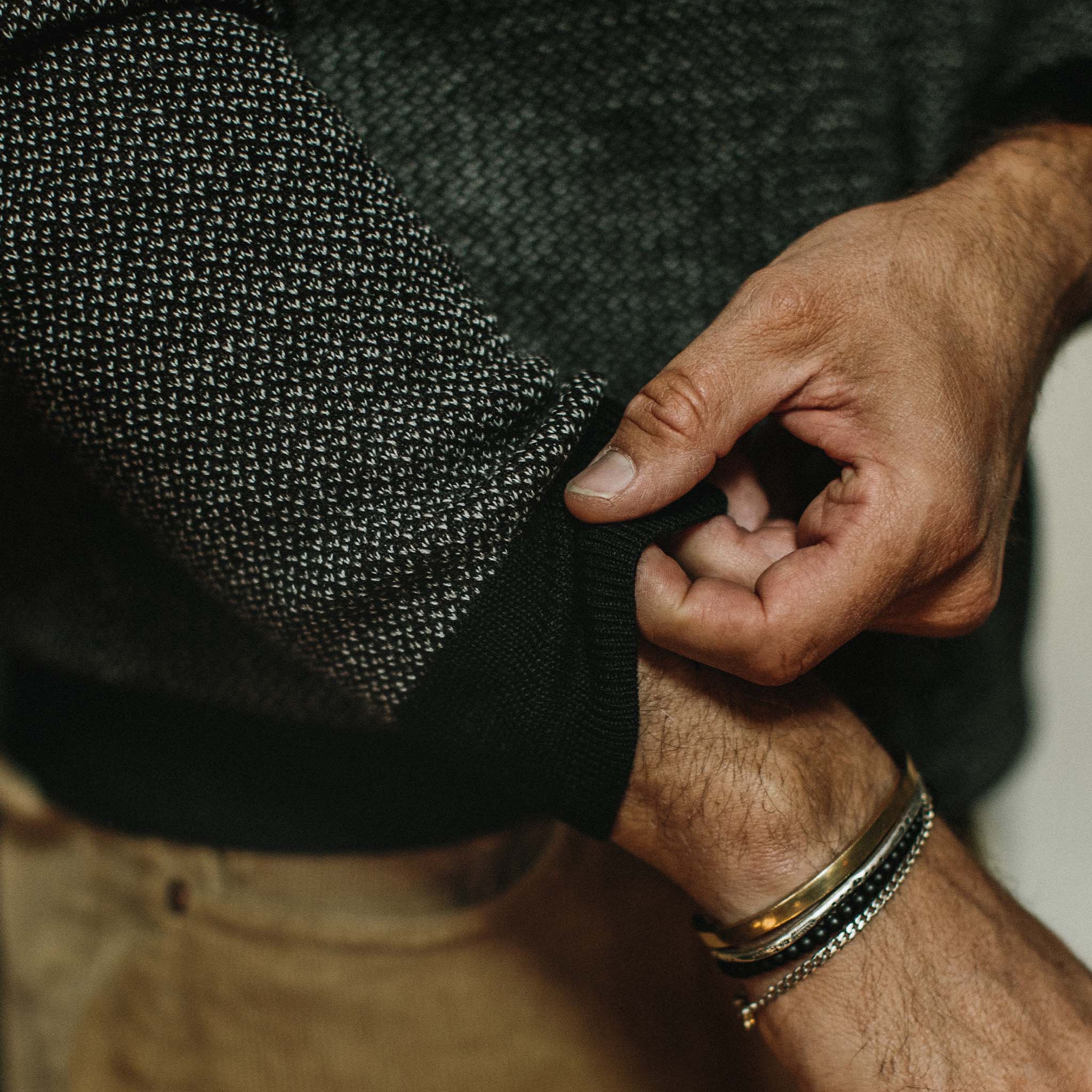 The Everett Sweater in Black Birdseye - Image 4