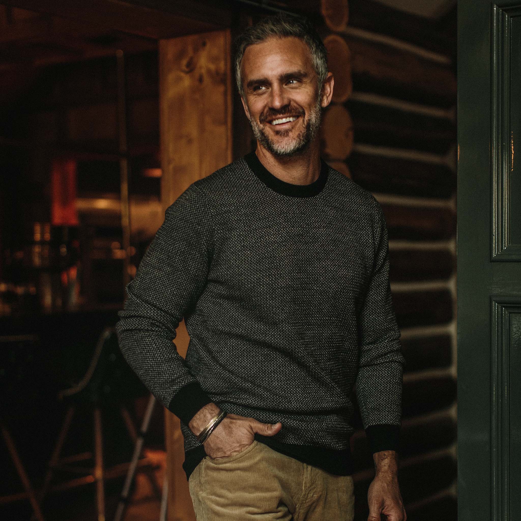 The Everett Sweater in Black Birdseye - Image 5