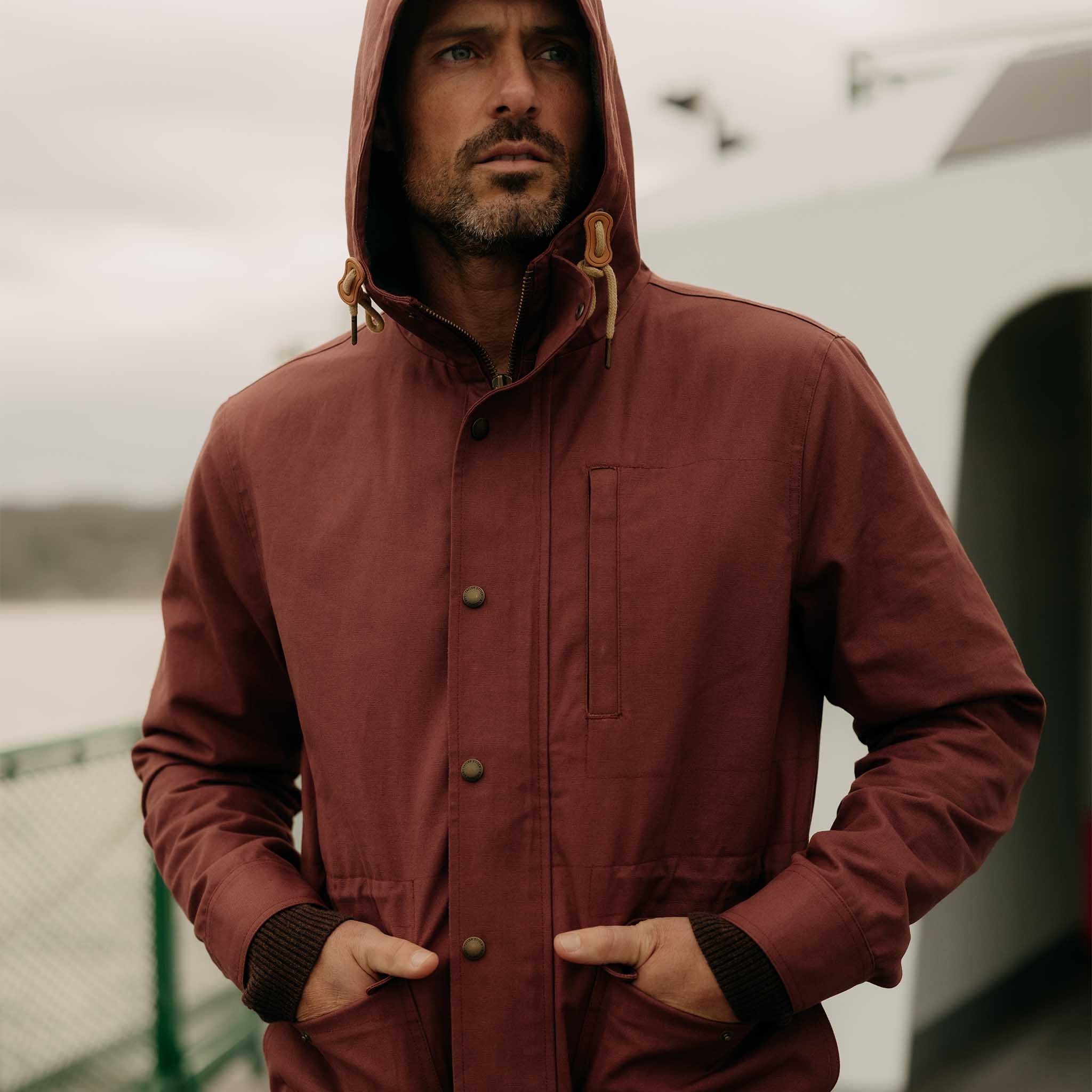 The Explorer Jacket in Red Wine Dry Wax - Image 4