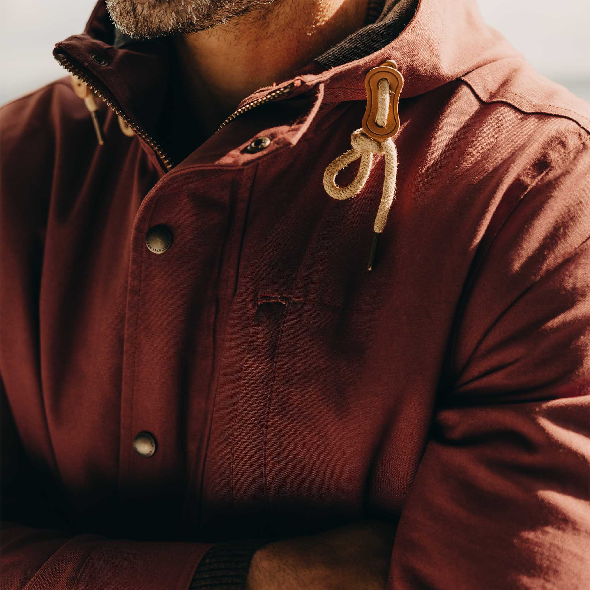 The Explorer Jacket in Red Wine Dry Wax - Image 5
