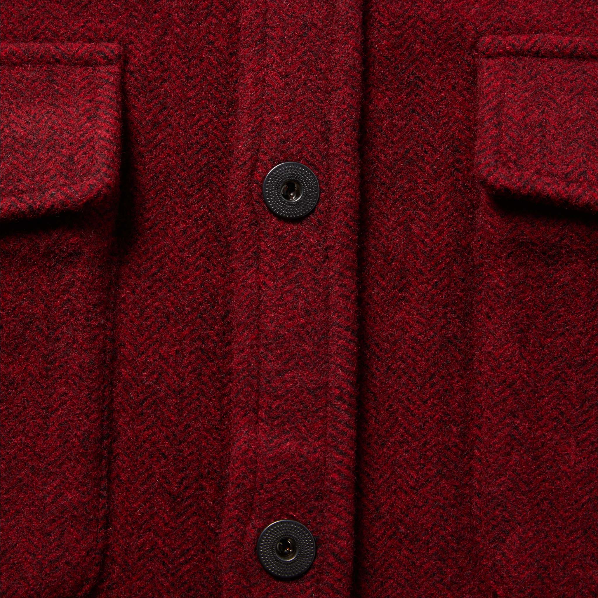 The Explorer Shirt in Burgundy Herringbone Wool - Image 7