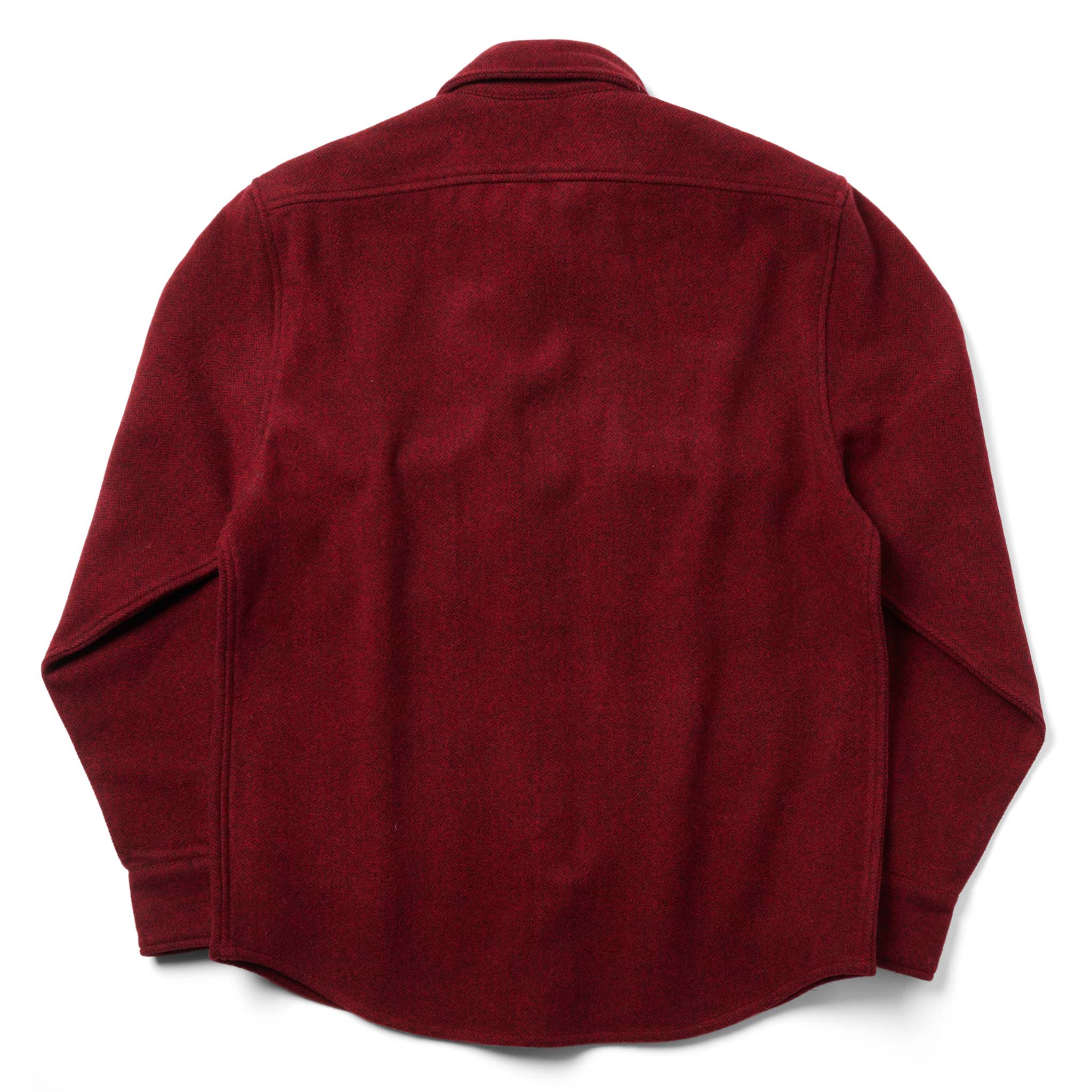 The Explorer Shirt in Burgundy Herringbone Wool - Image 8