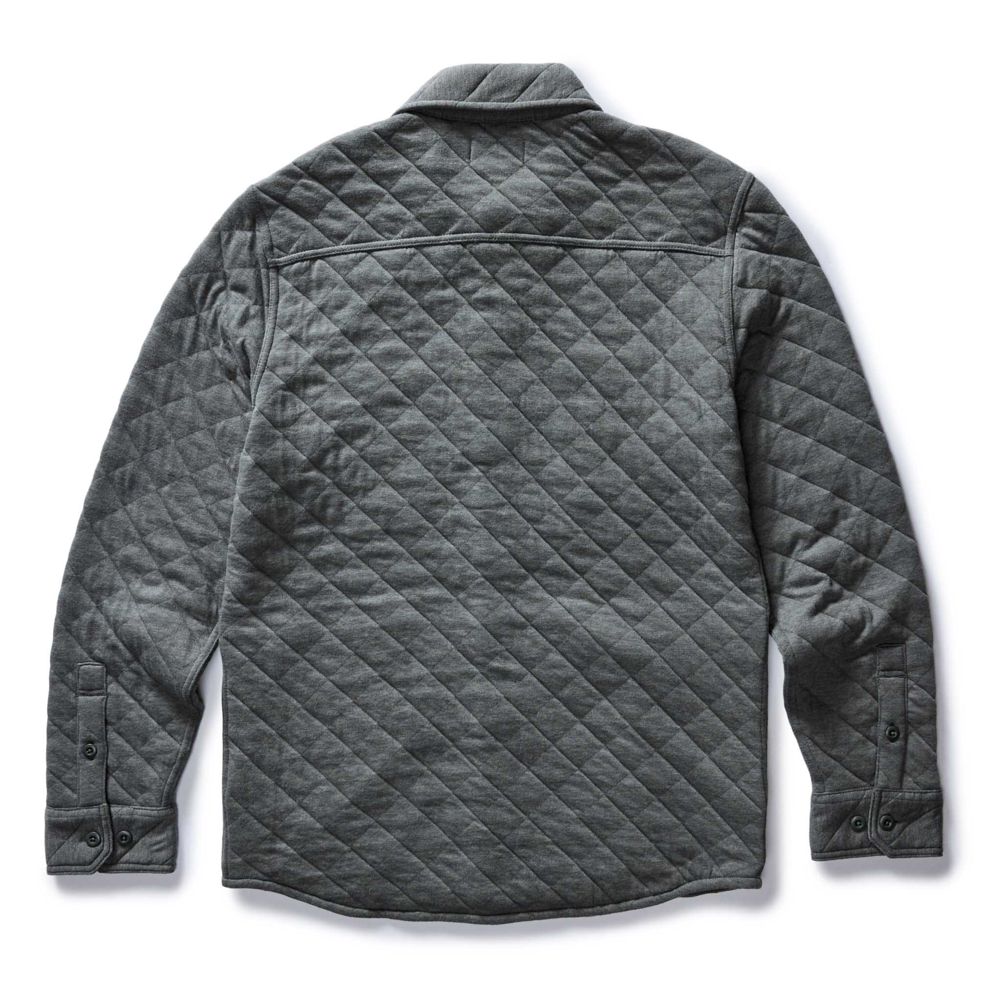 The Fall Line Overshirt in Heather Ash Quilted Jersey - Image 7
