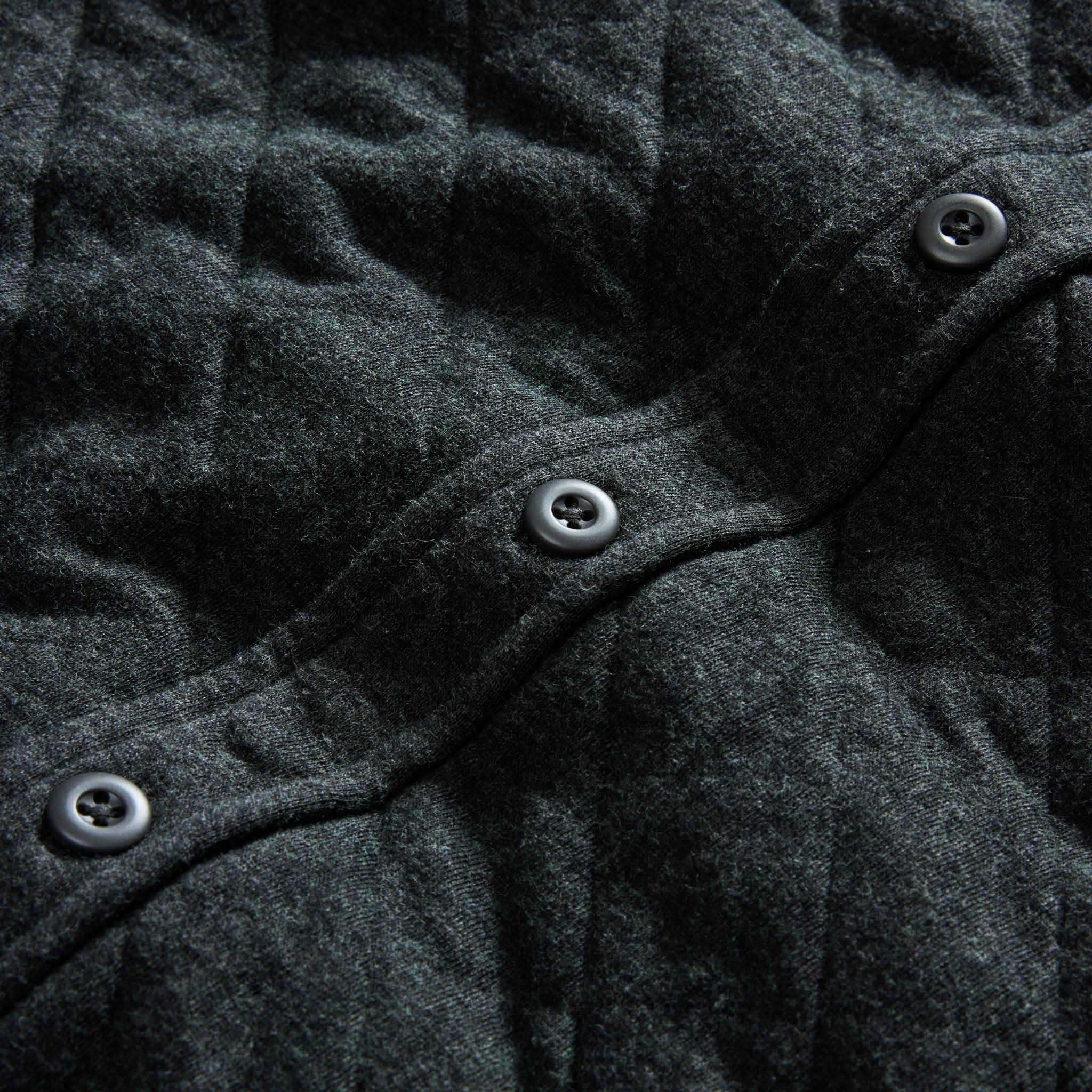 The Fall Line Overshirt in Heather Coal Quilted Jersey - Image 10