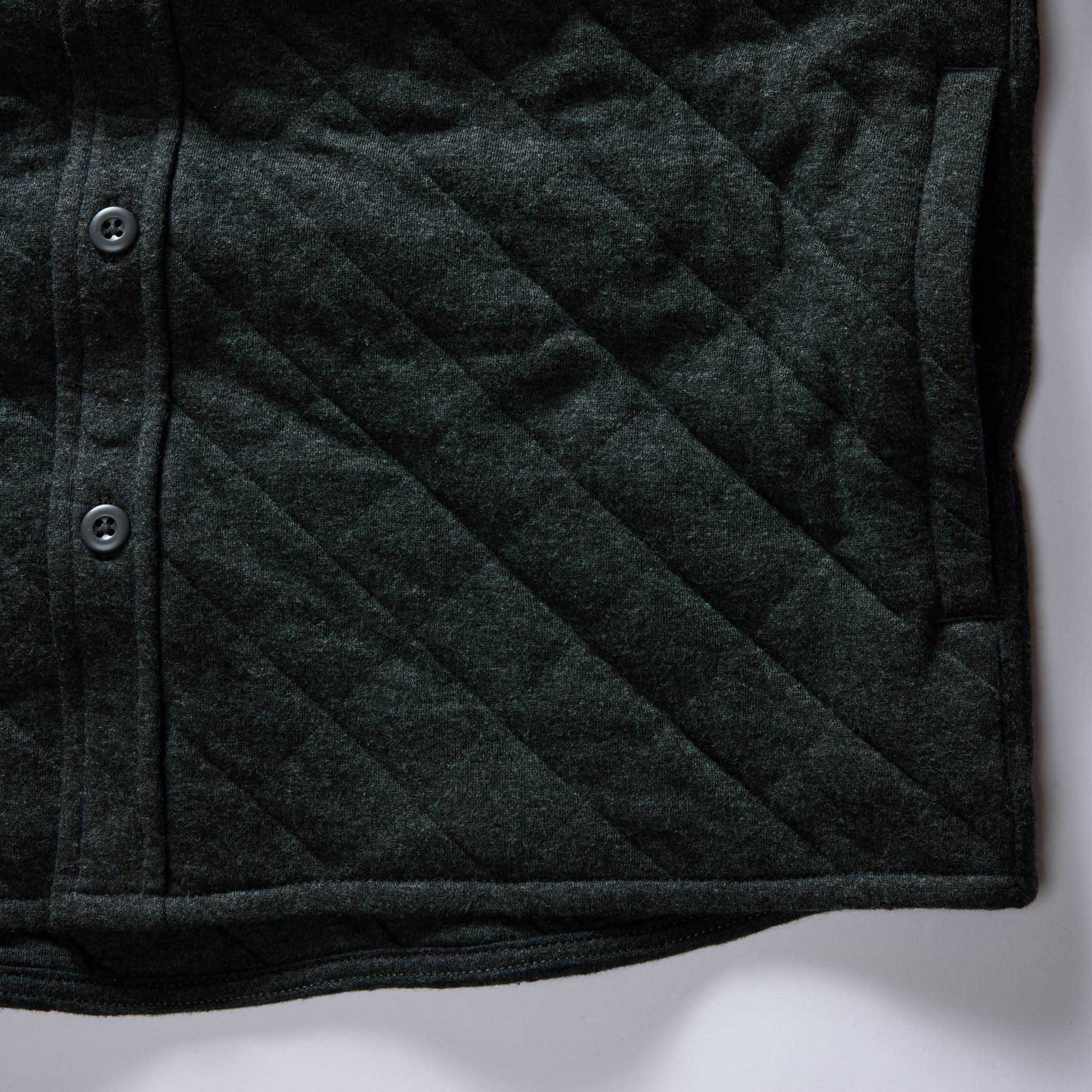 The Fall Line Overshirt in Heather Coal Quilted Jersey - Image 8