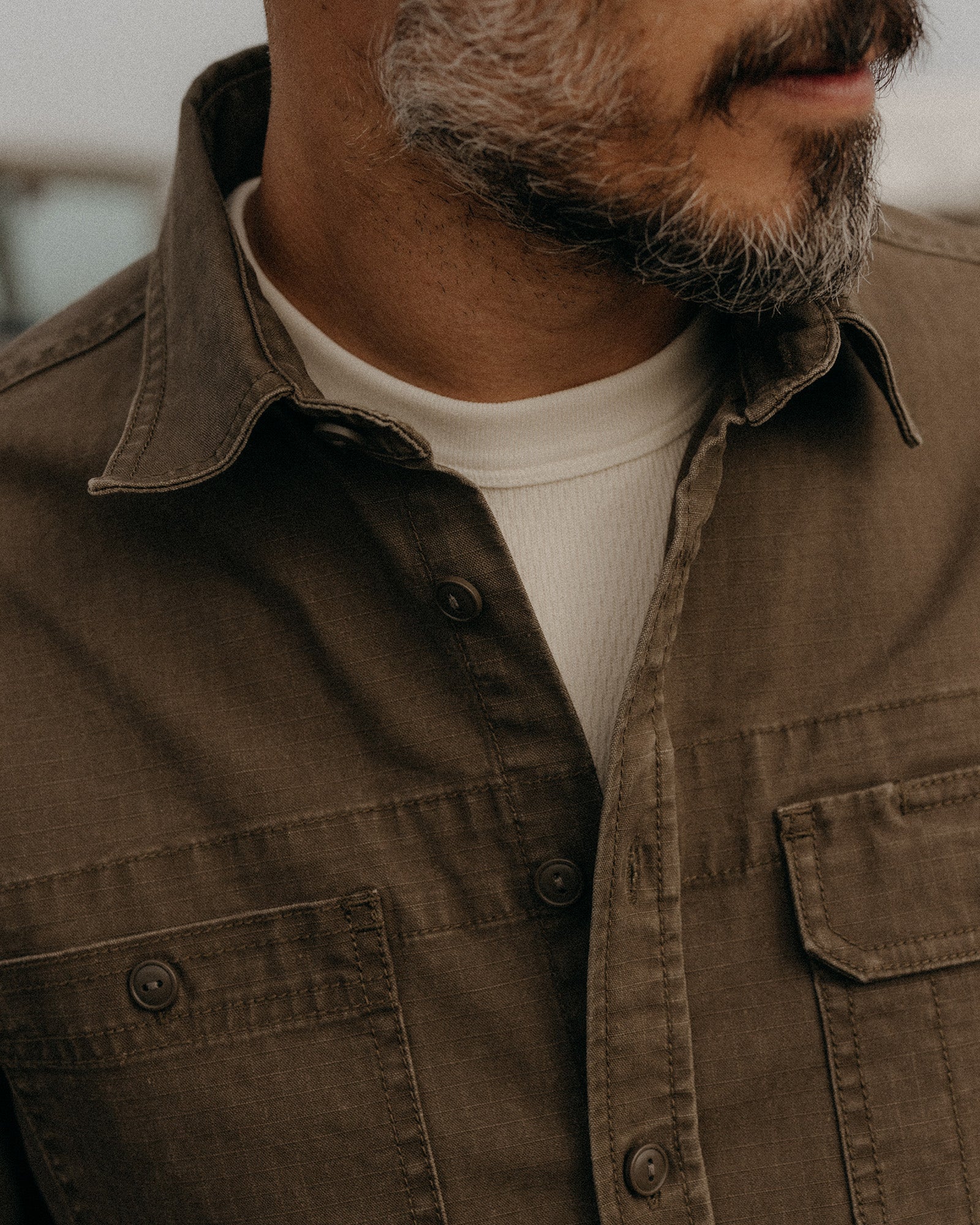 The Field Overshirt in Mushroom Ripstop - Image 3