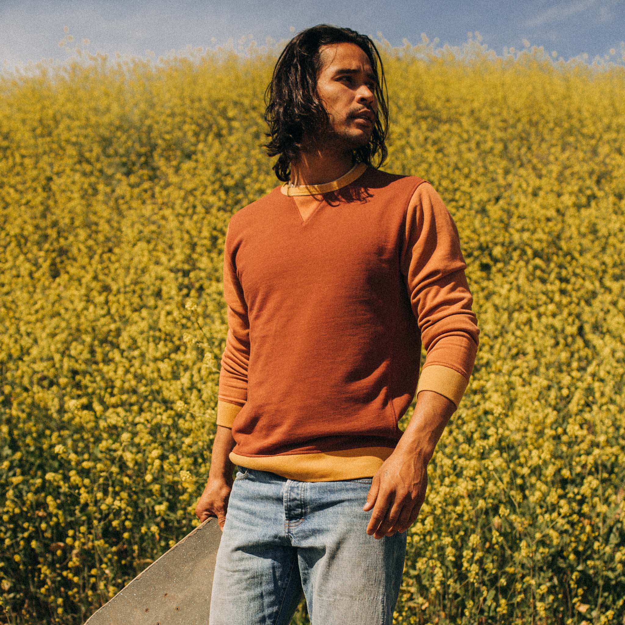 The Fillmore Crewneck in Campfire Colorblock - Image 2