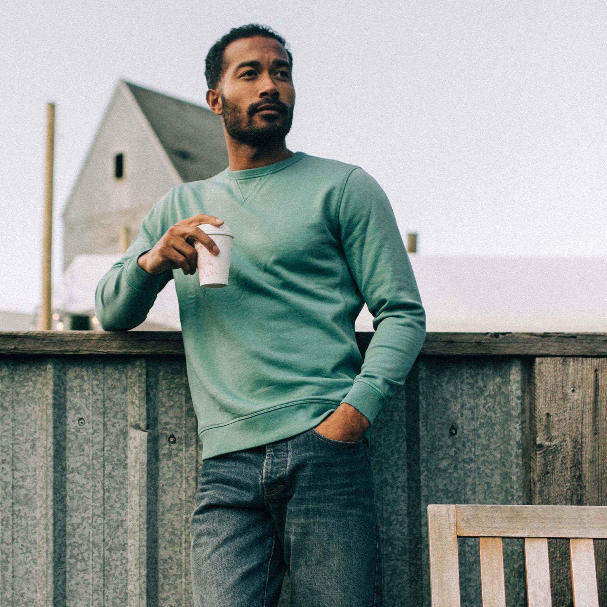 The Fillmore Crewneck in Teal - Image 2