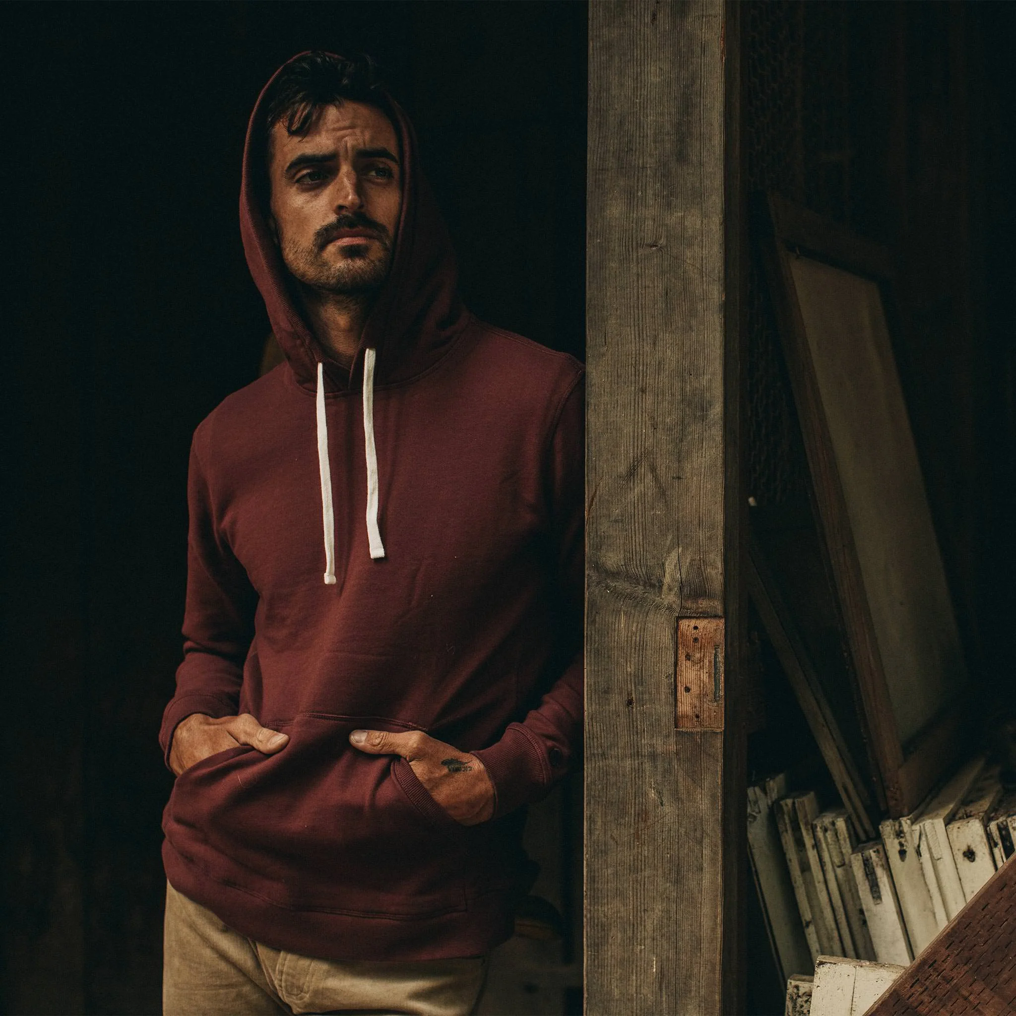 The Fillmore Hoodie in Burgundy Terry - Image 2