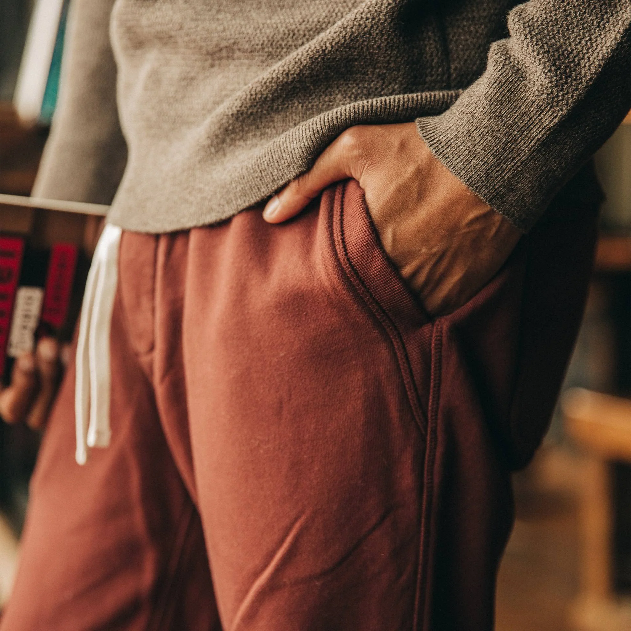 The Fillmore Pant in Burgundy Terry - Image 3