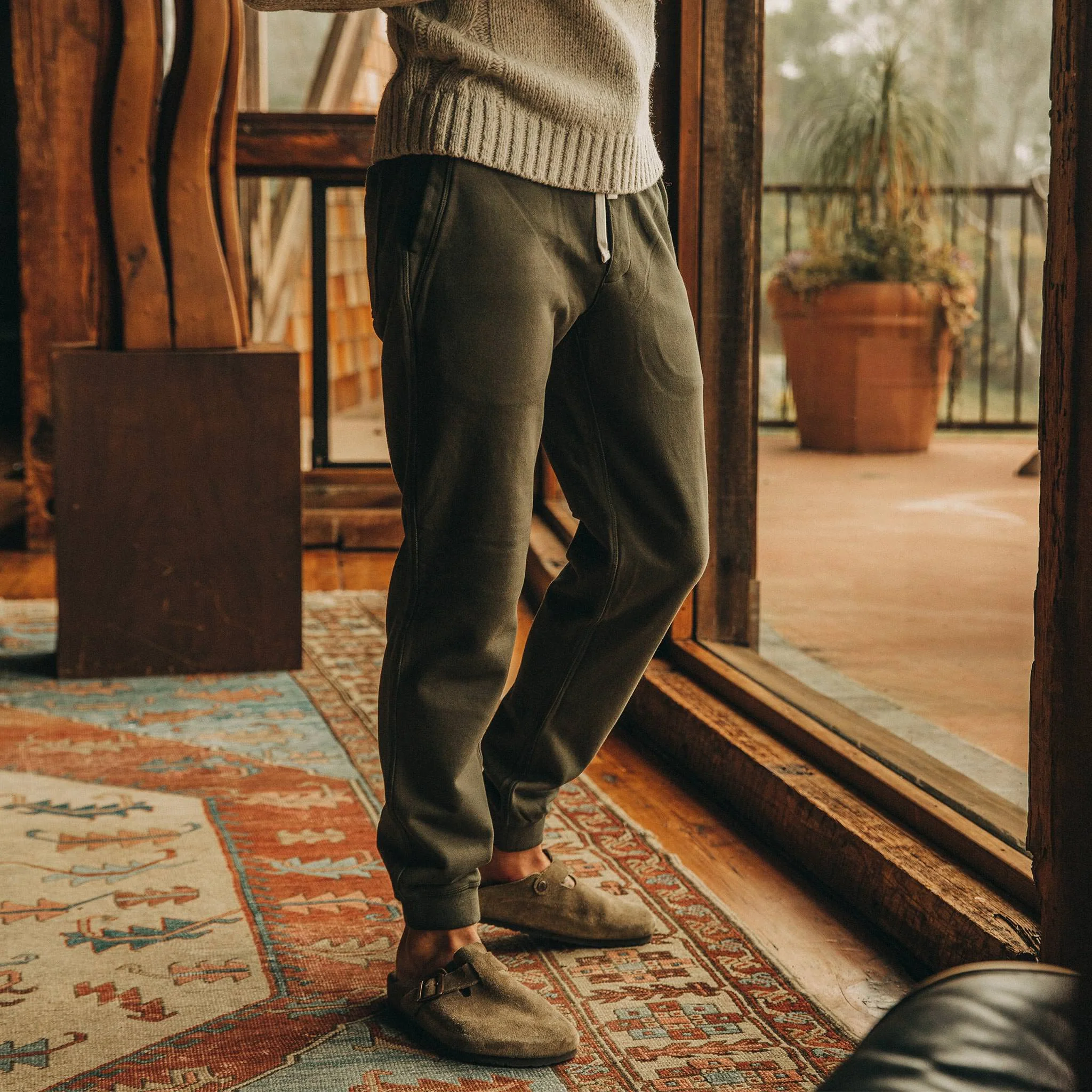 The Fillmore Pant in Dark Olive Terry - Image 5