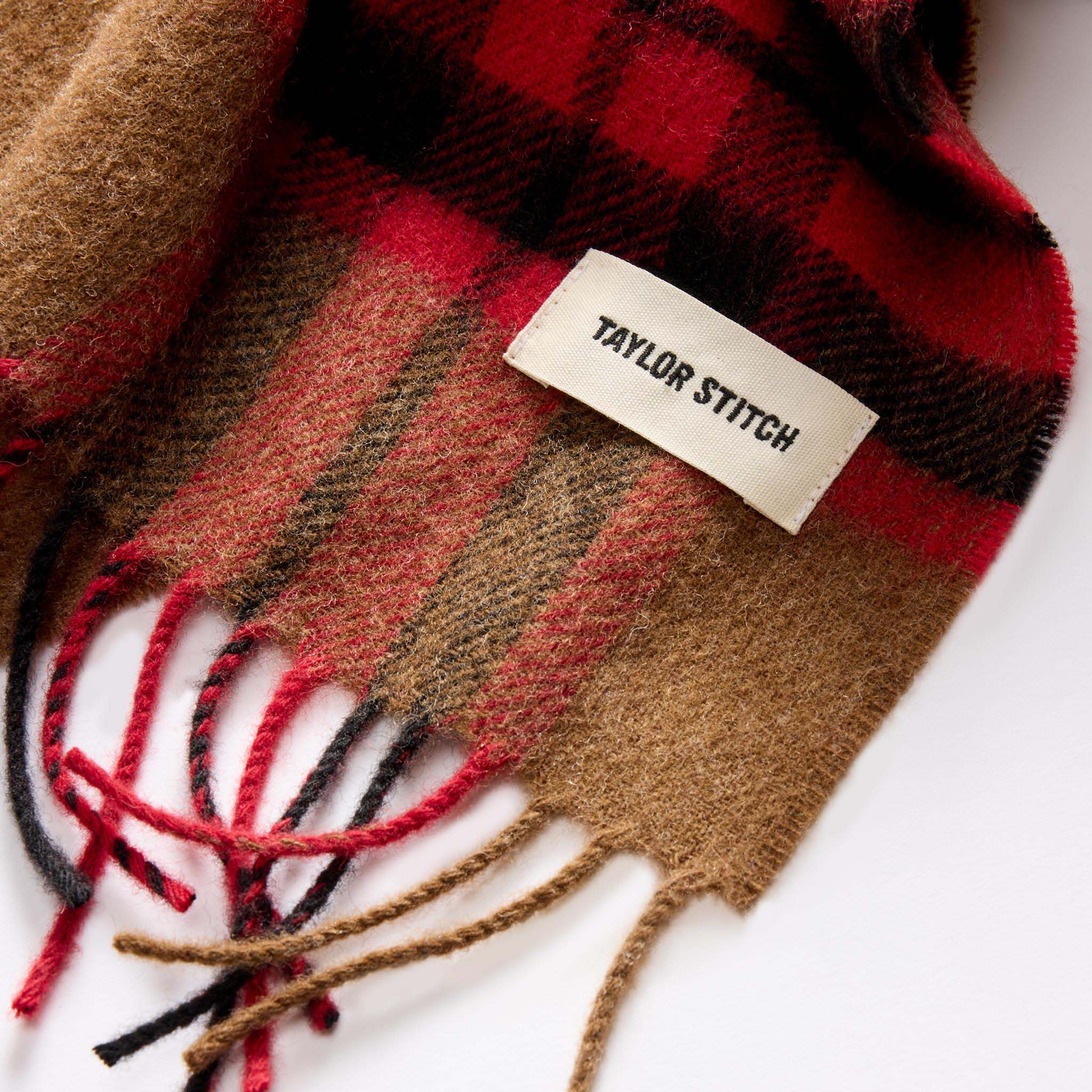 The Fireside Scarf in Camel Tartan Merino - Image 5