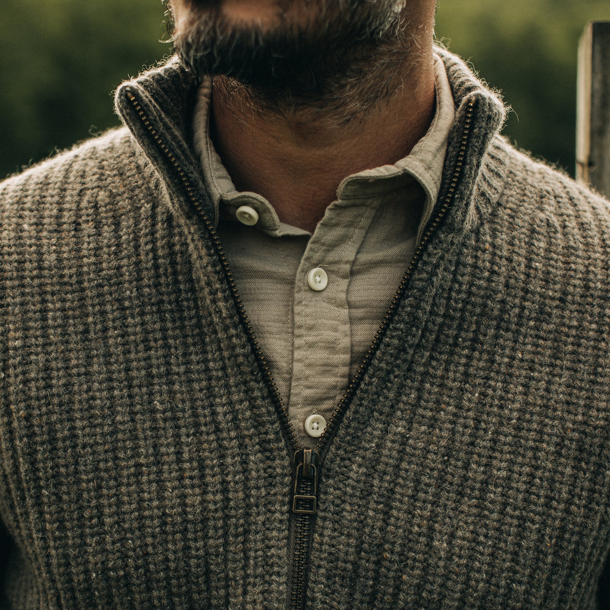 The Fisherman Full-Zip in Taupe - Image 3