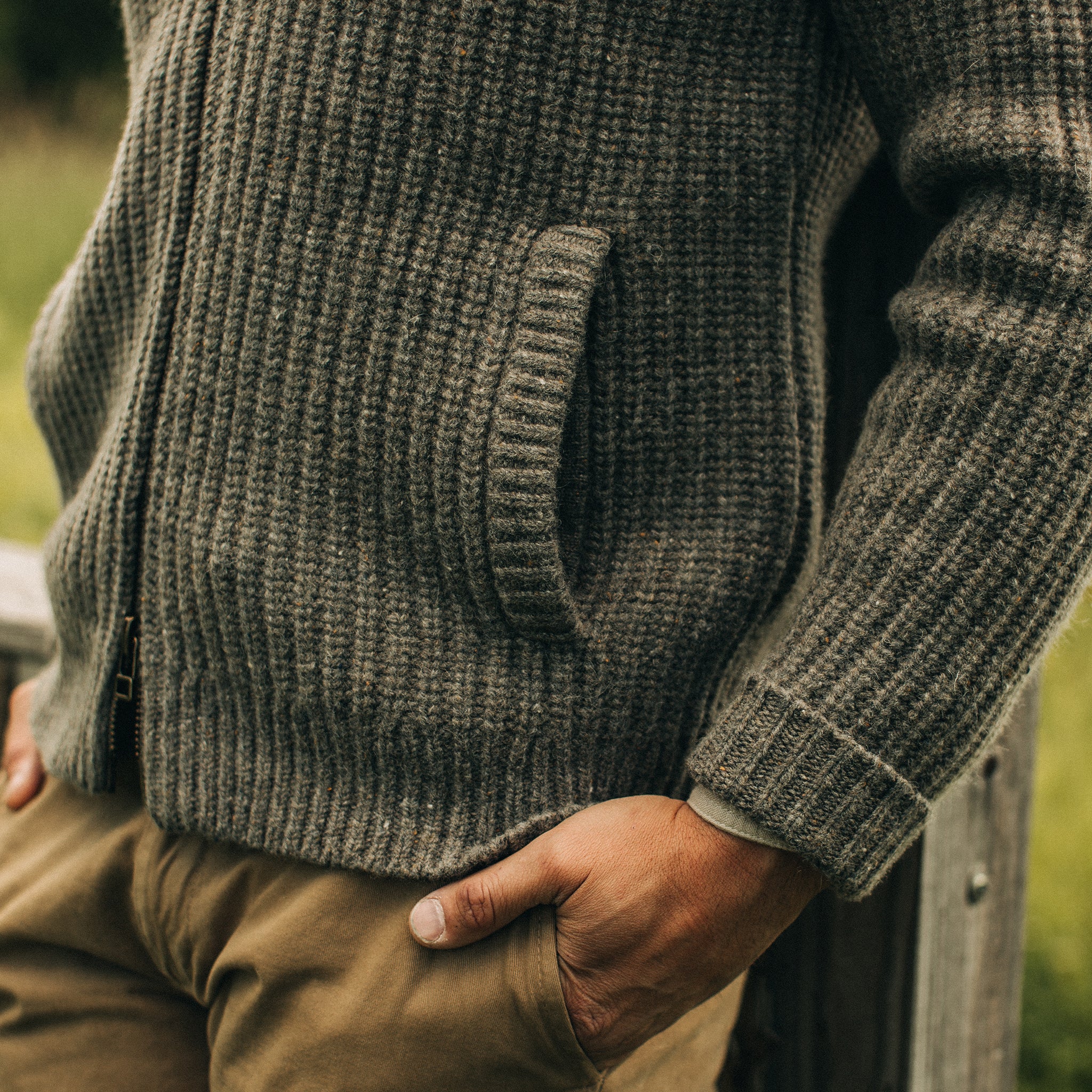 The Fisherman Full-Zip in Taupe - Image 4
