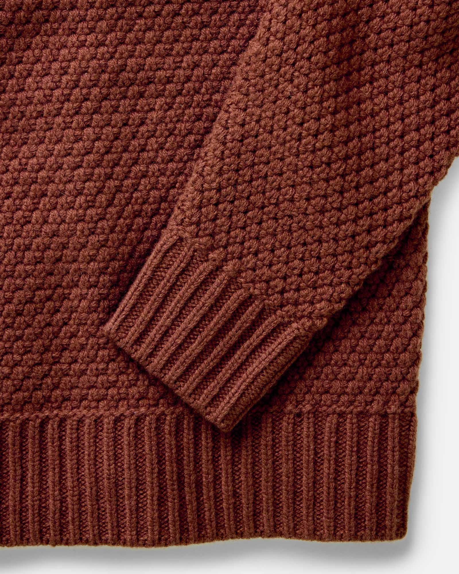 The Fisherman Sweater in Heather Brick Merino - Image 5