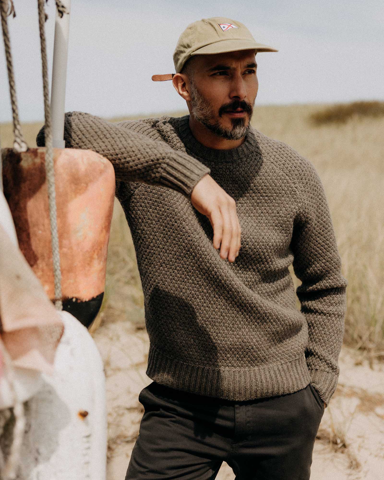 The Fisherman Sweater in Taupe Merino - Image 2