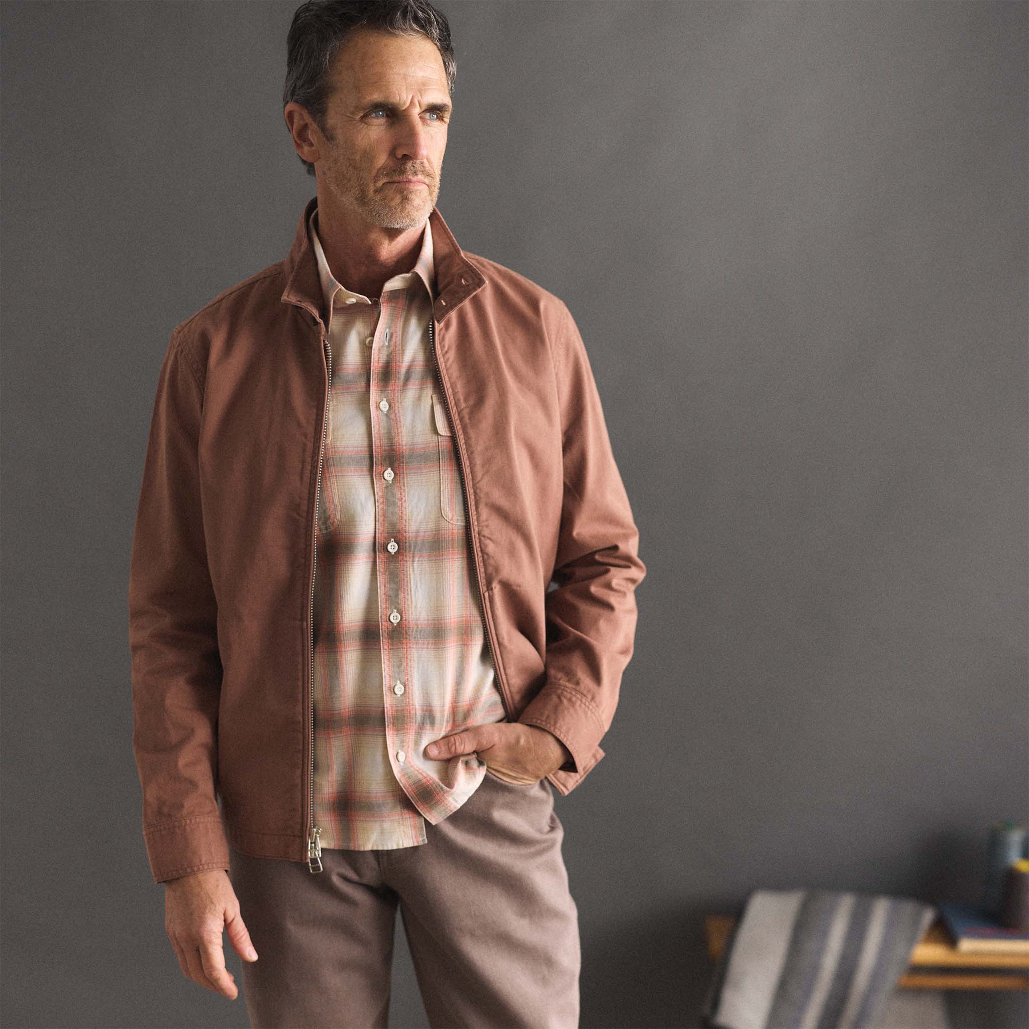 The Flint Jacket in Faded Brick Foundation Twill - Image 2