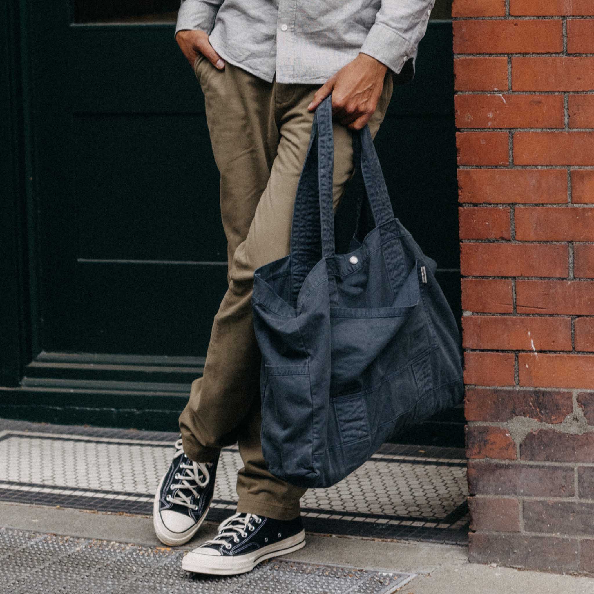 The Foundation Tote in Organic Navy - Image 2