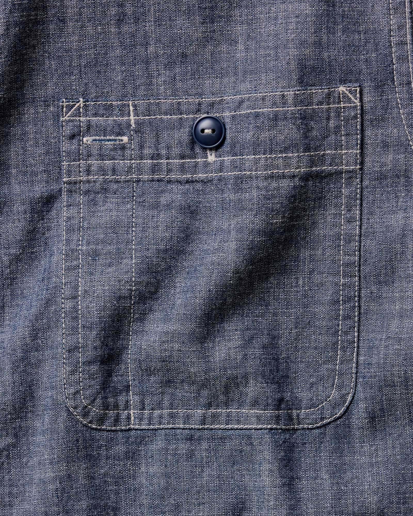 The Foundry Shirt in Rinsed Indigo Chambray - Image 6