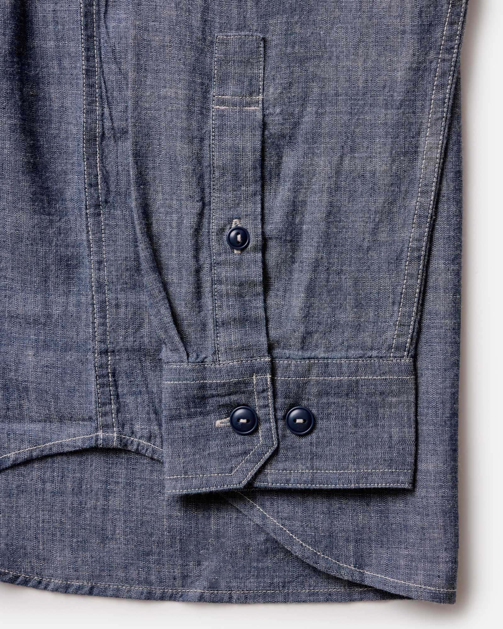 The Foundry Shirt in Rinsed Indigo Chambray - Image 7