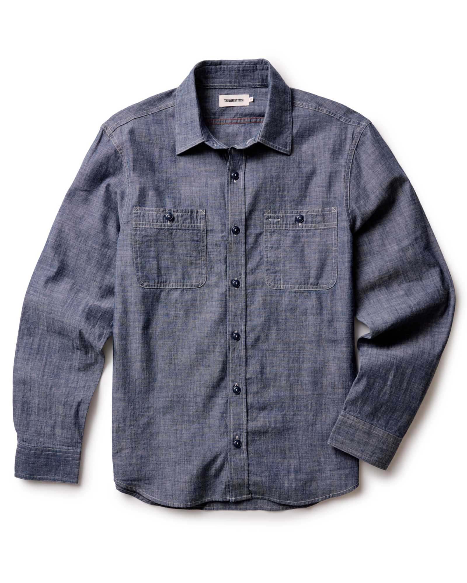 The Foundry Shirt in Rinsed Indigo Chambray - Image 9