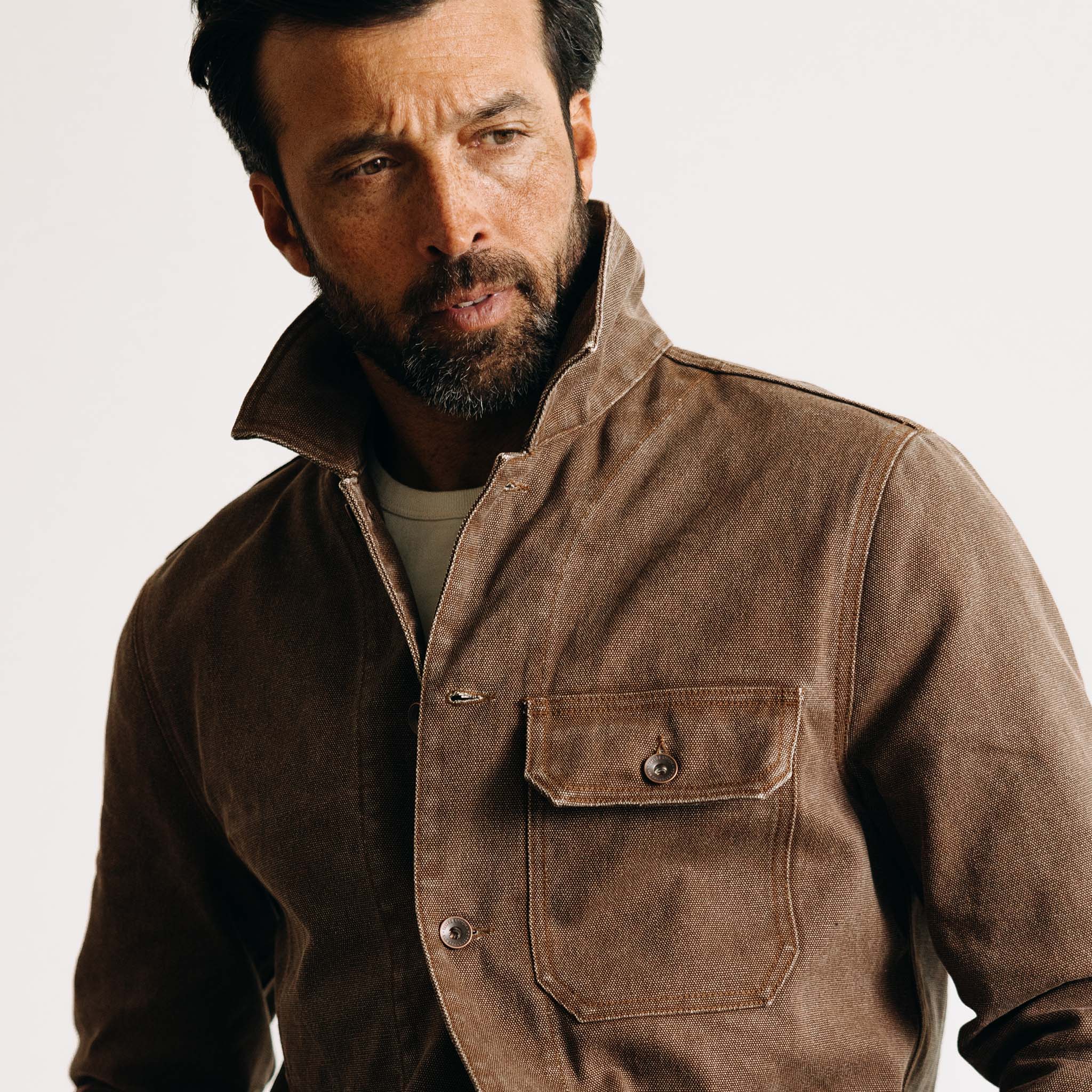 The Fremont Jacket in Aged Penny Chipped Canvas - Image 3