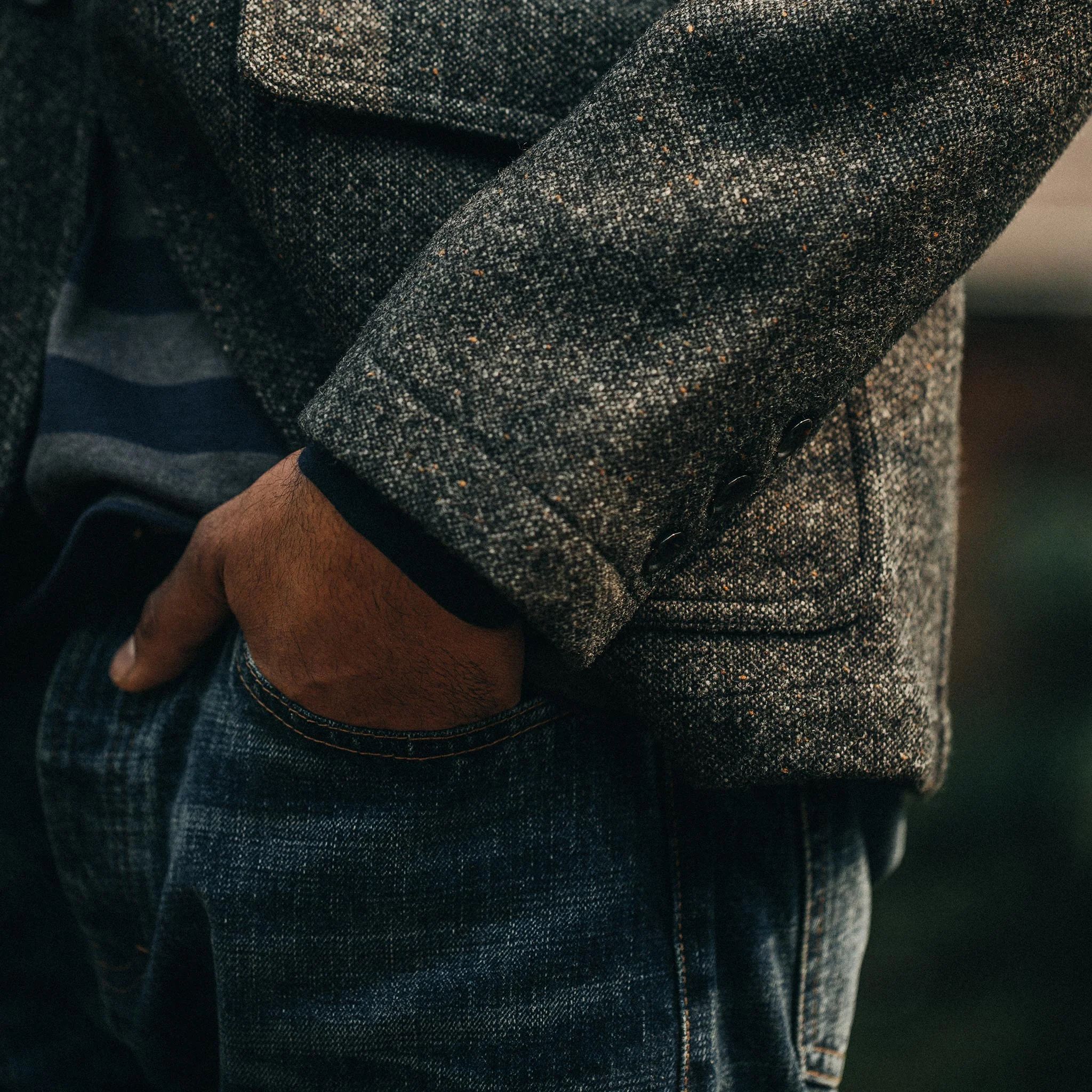 The Gibson Jacket in Charcoal Birdseye Wool - Image 13