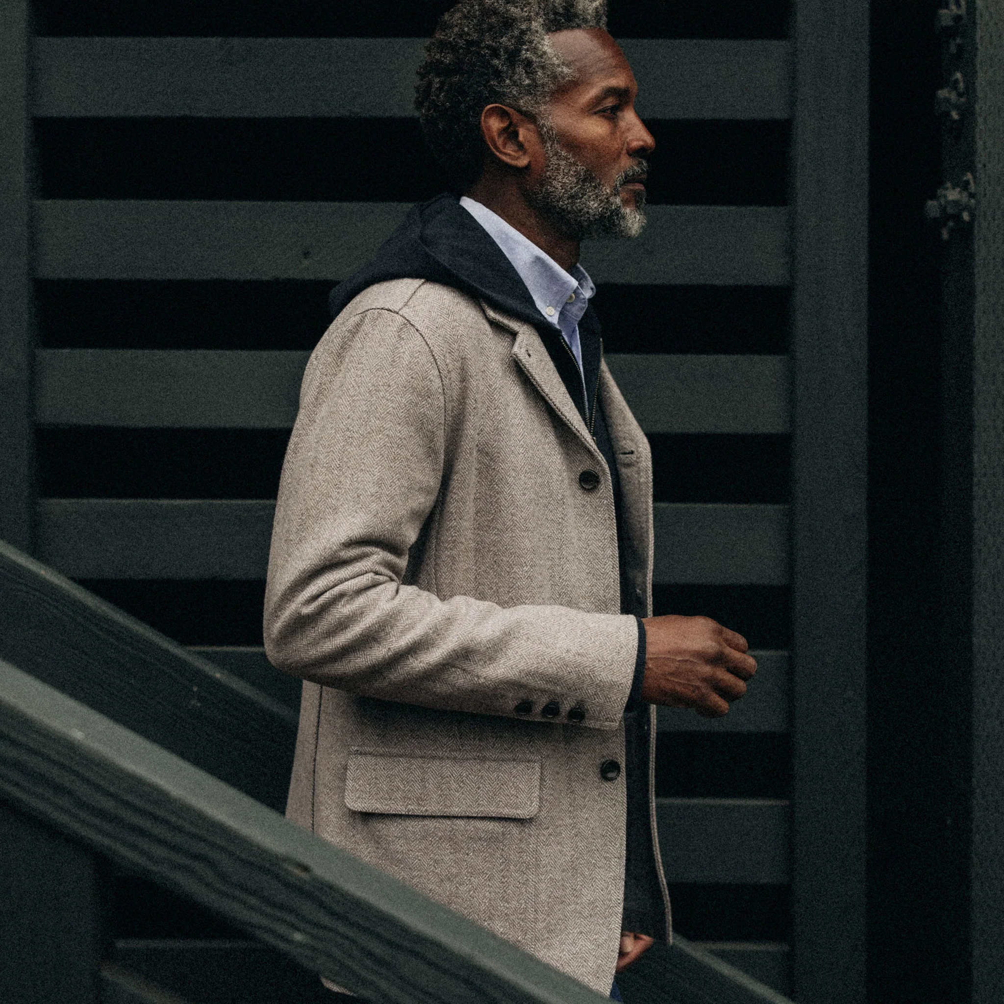 The Gibson Jacket in Heathered Oat Nep Herringbone - Image 5