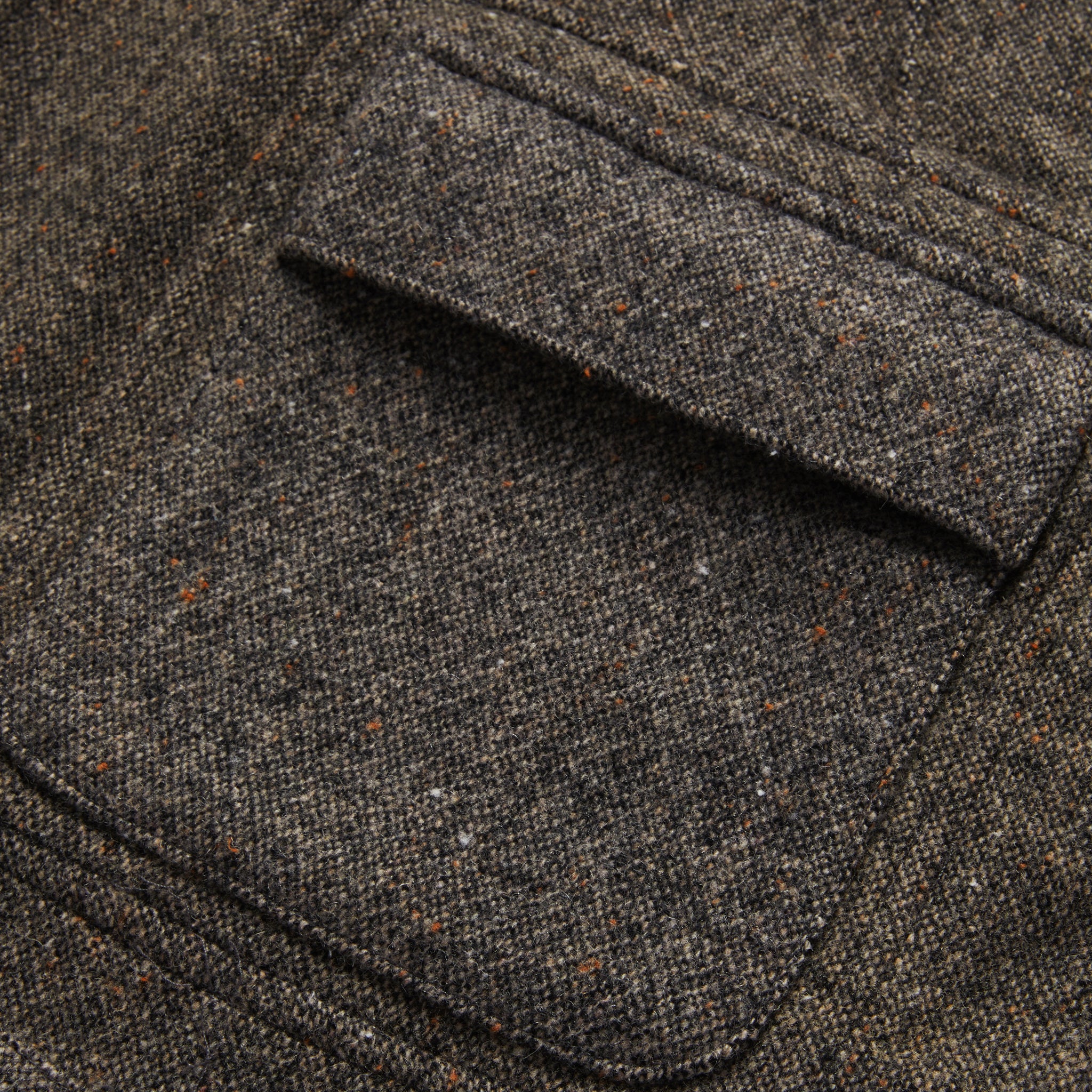 The Gibson Jacket in Khaki Donegal Wool - Image 5