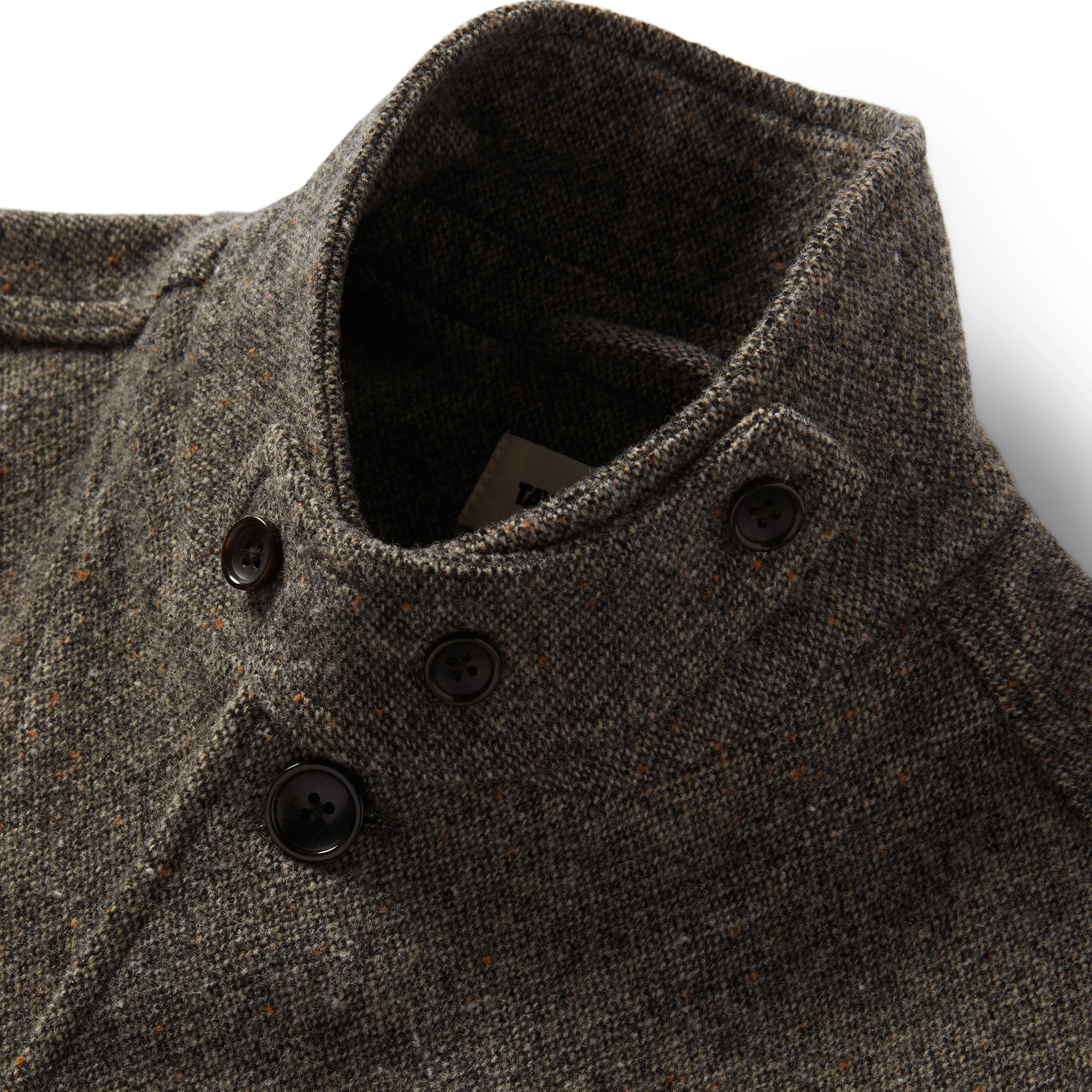 The Gibson Jacket in Khaki Donegal Wool - Image 6