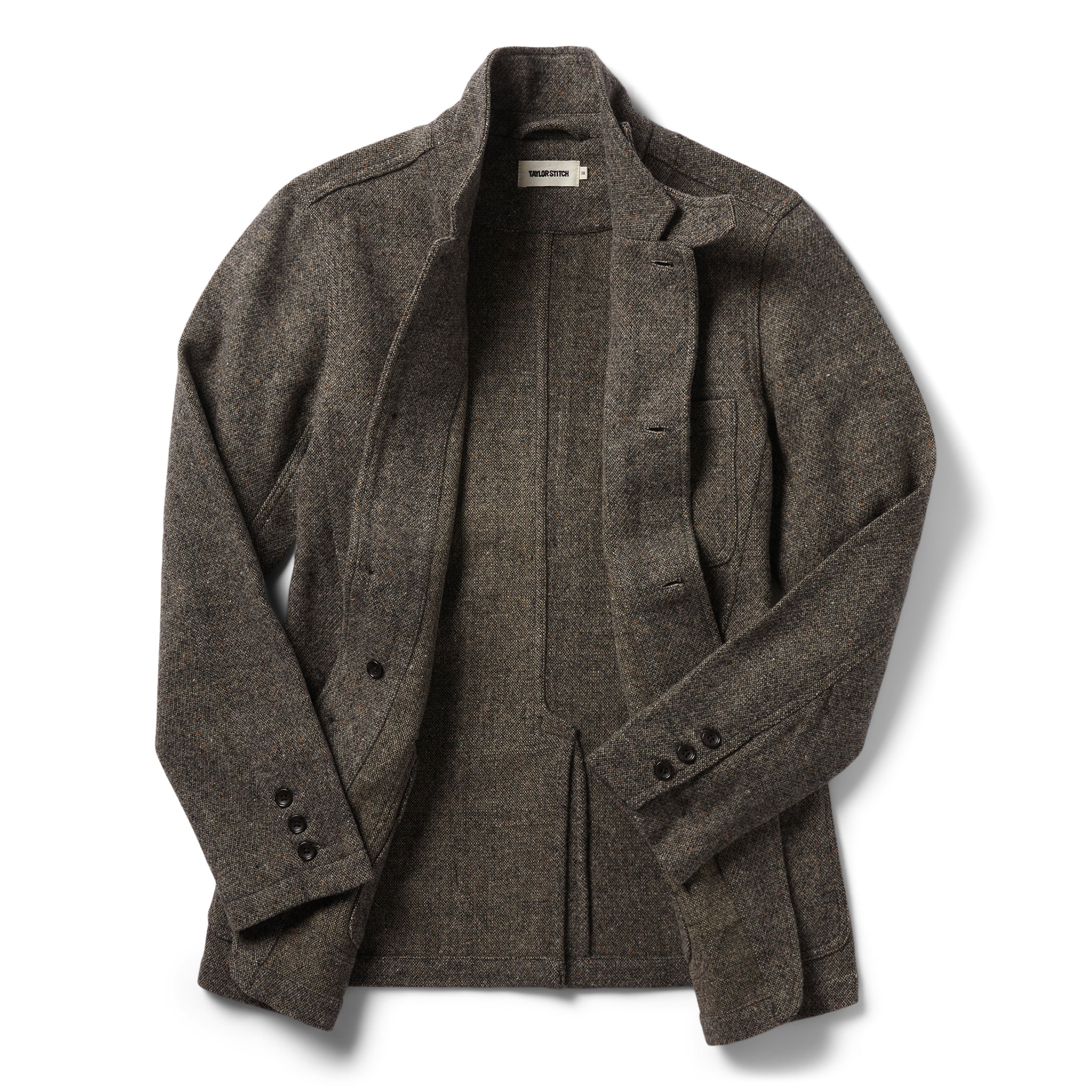 The Gibson Jacket in Khaki Donegal Wool - Image 8