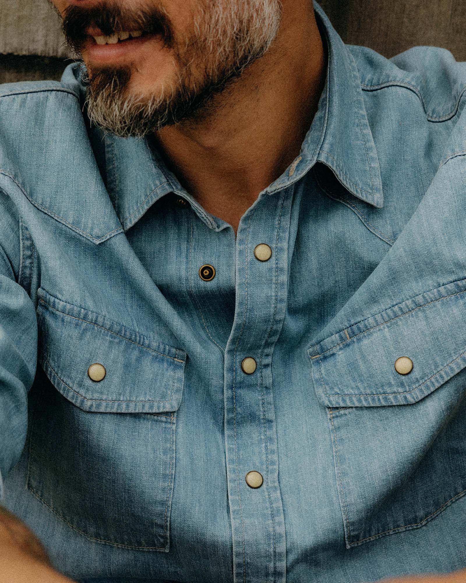 The Glacier Shirt in Washed Indigo Selvedge Denim - Image 3