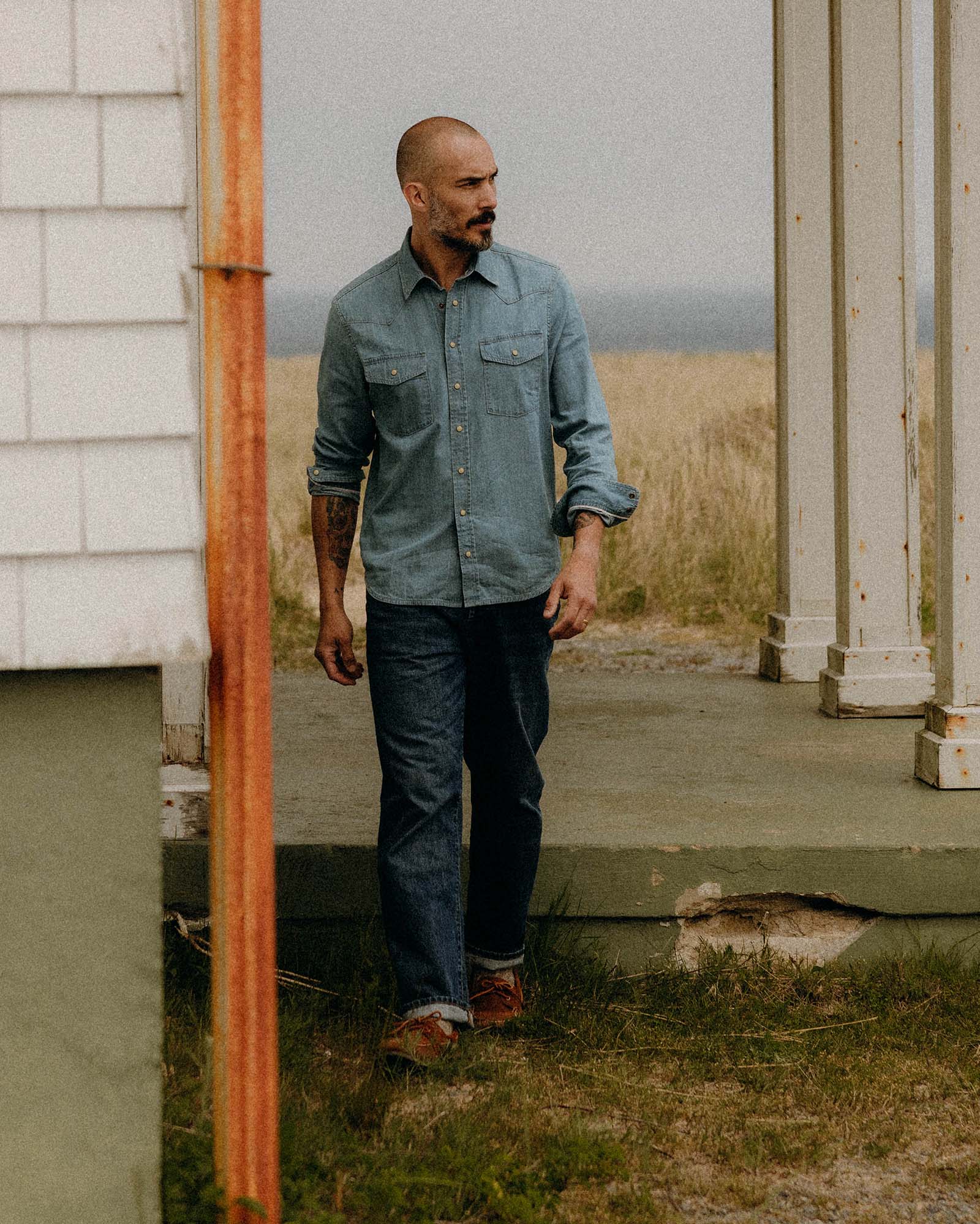 The Glacier Shirt in Washed Indigo Selvedge Denim - Image 4