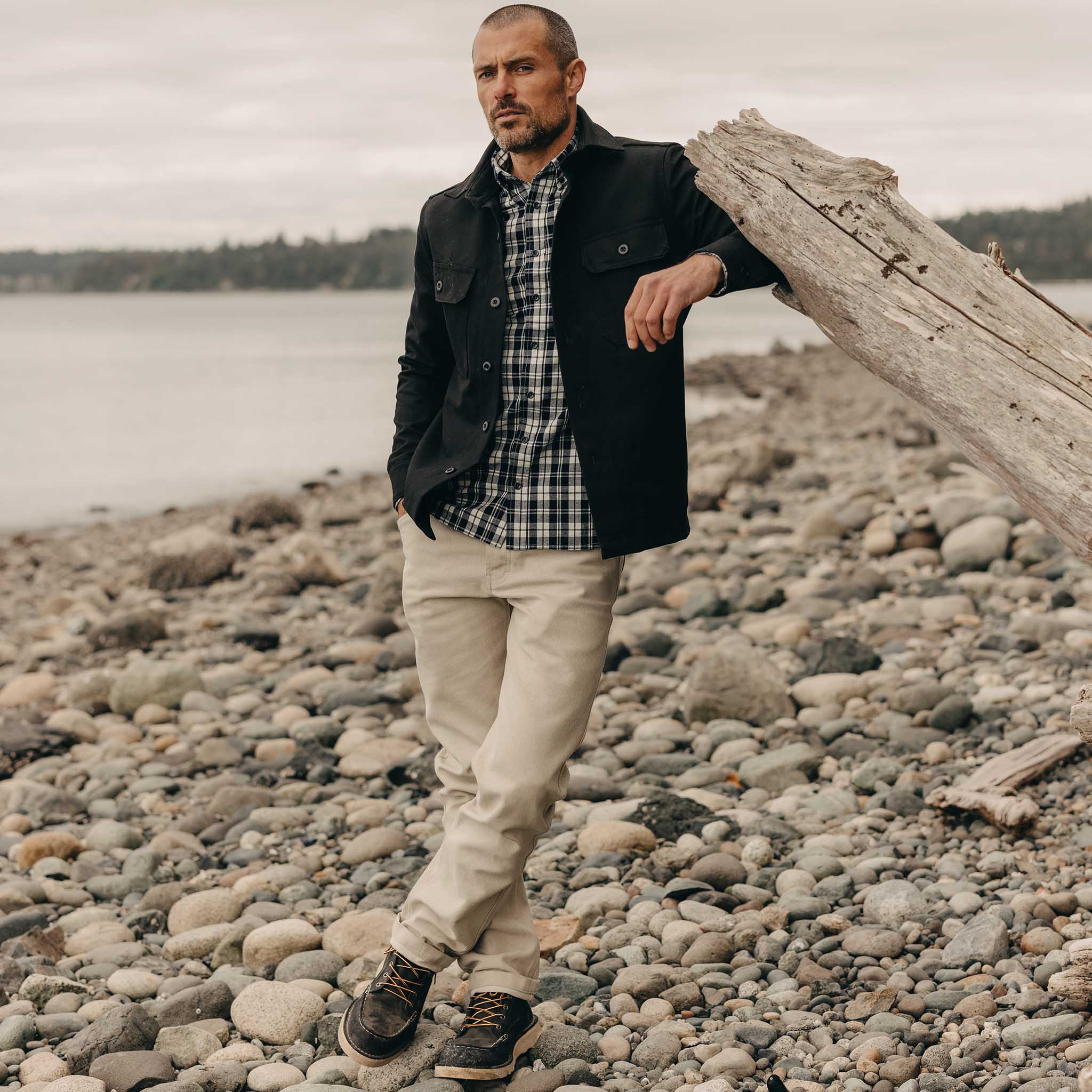 The Good Acre Forge Overshirt in Black Canvas - Image 4