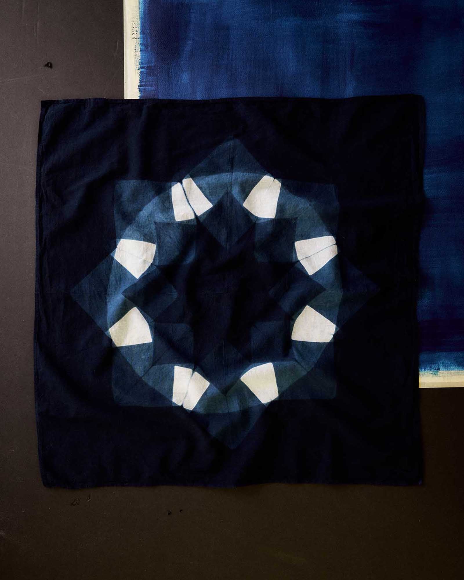 The Hand Dyed Bandana in Indigo Burst - Image 3