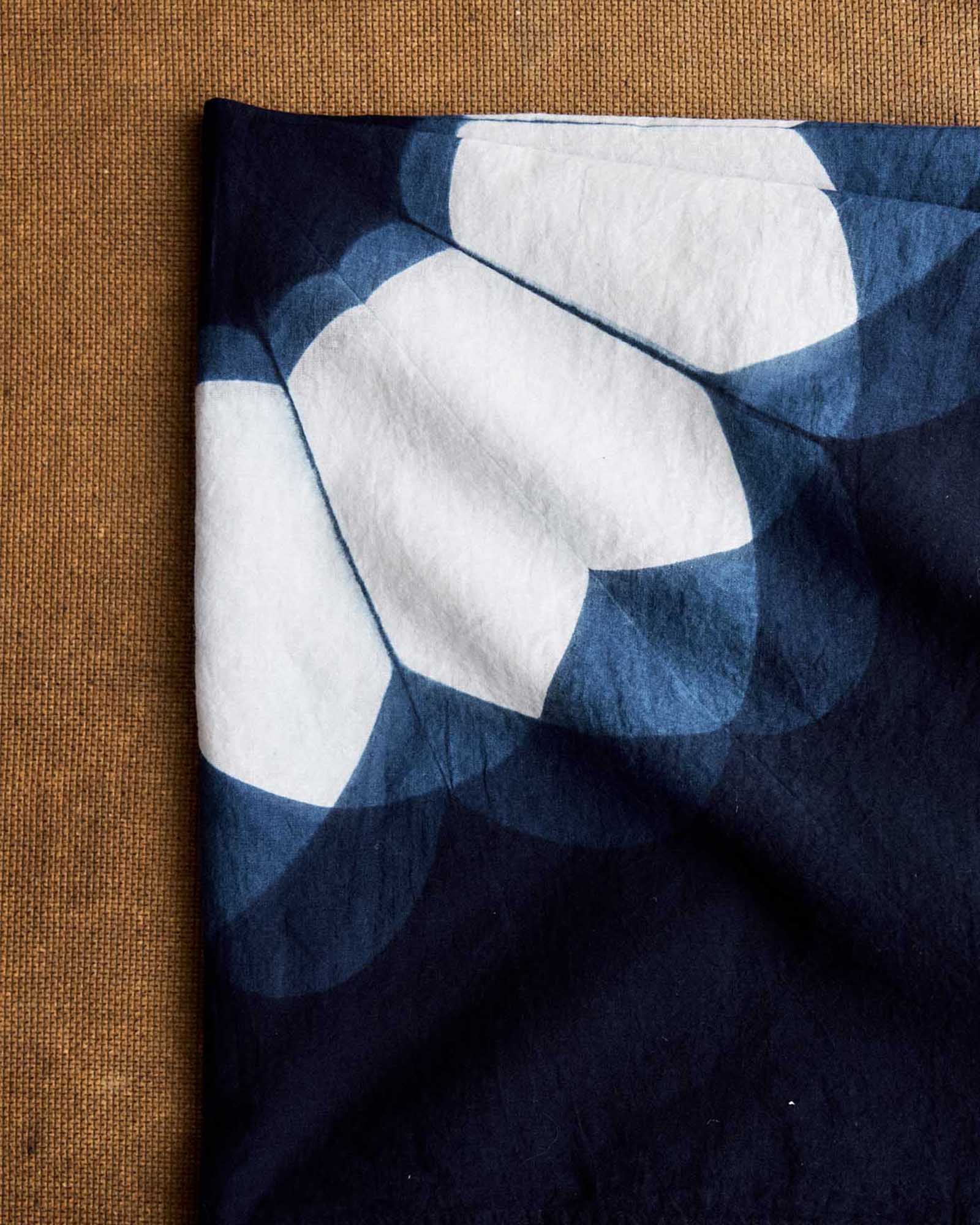 The Hand Dyed Bandana in Indigo Sunflower - Image 2