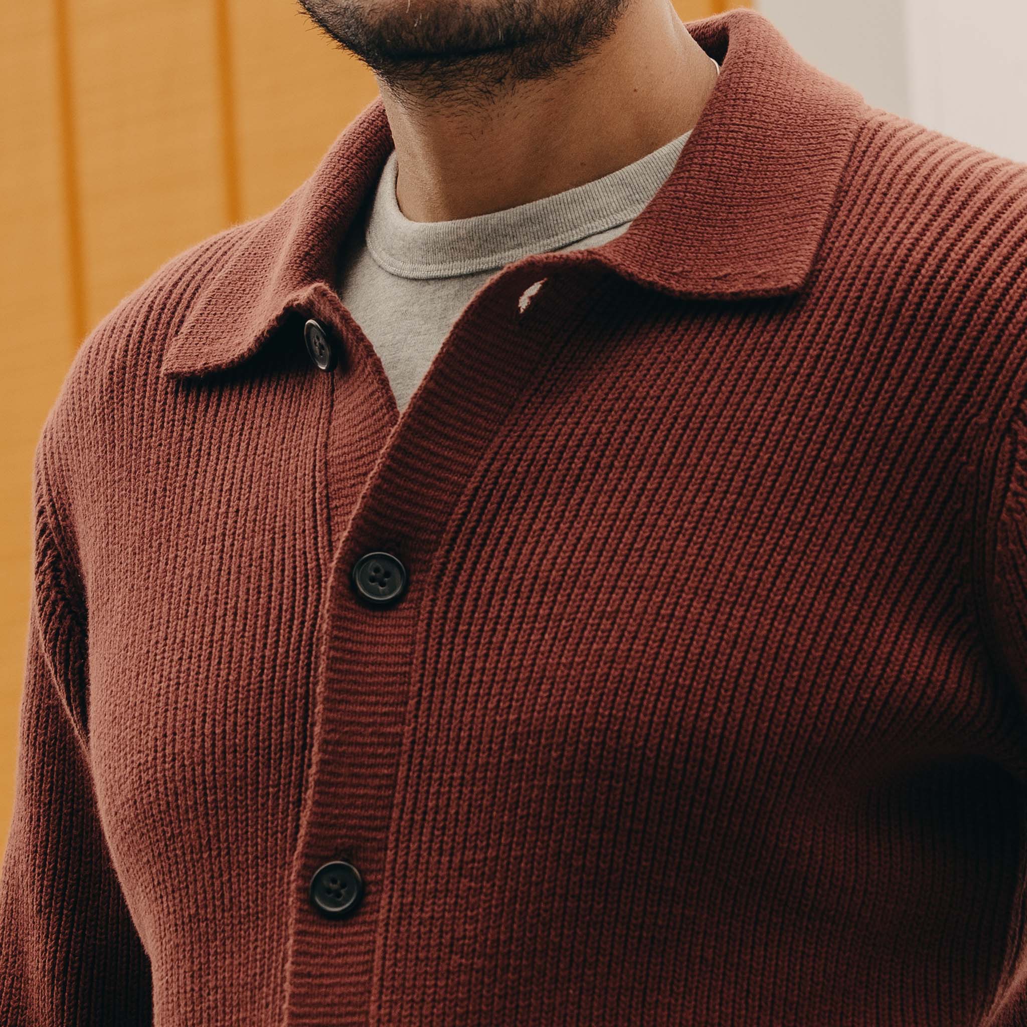 The Harbor Sweater Jacket in Mahogany - Image 4