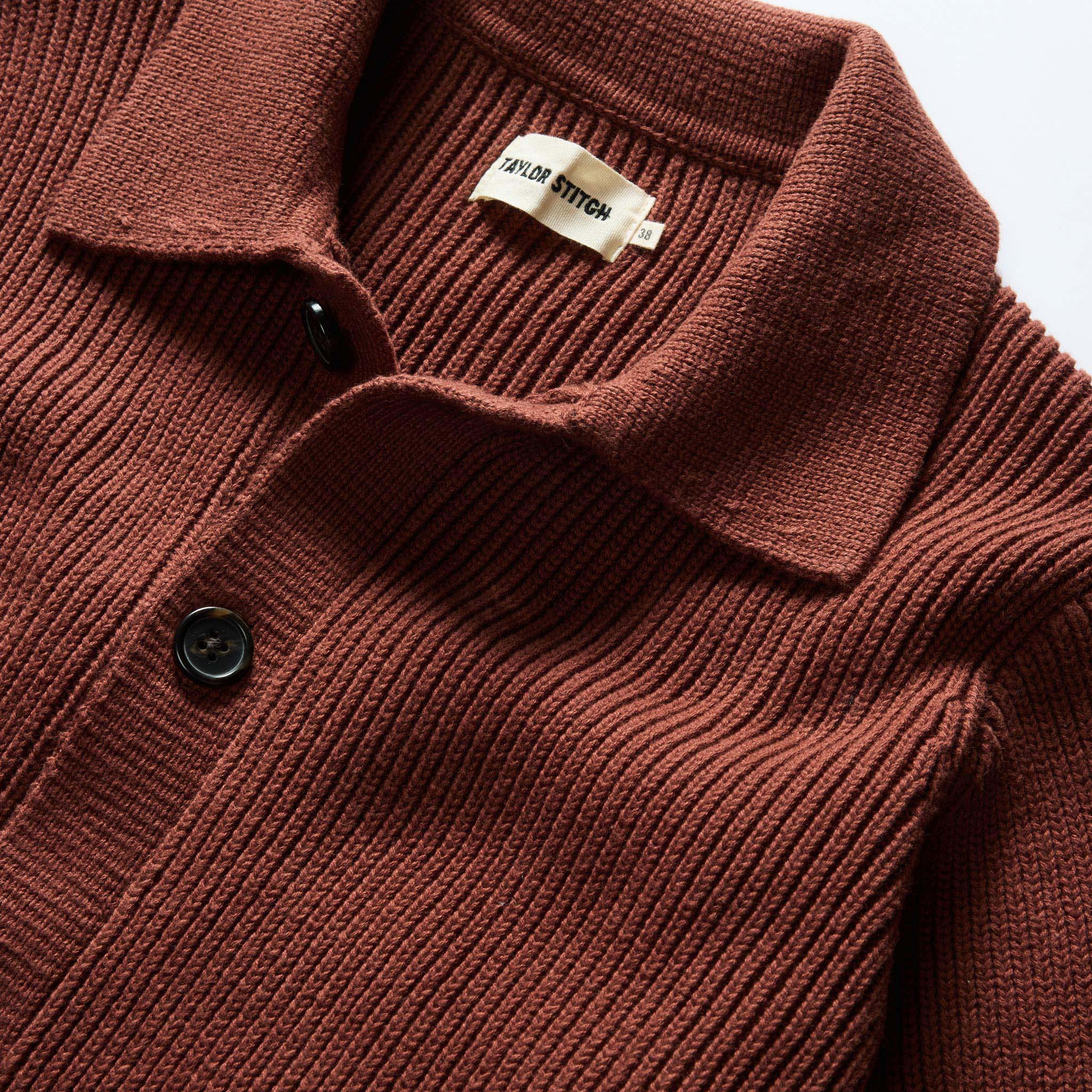 The Harbor Sweater Jacket in Mahogany - Image 5
