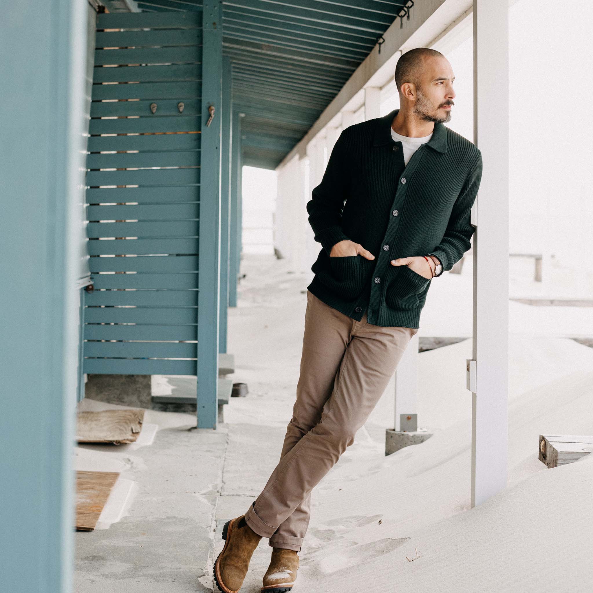 The Harbor Sweater Jacket in Black Pine Heather - Image 2