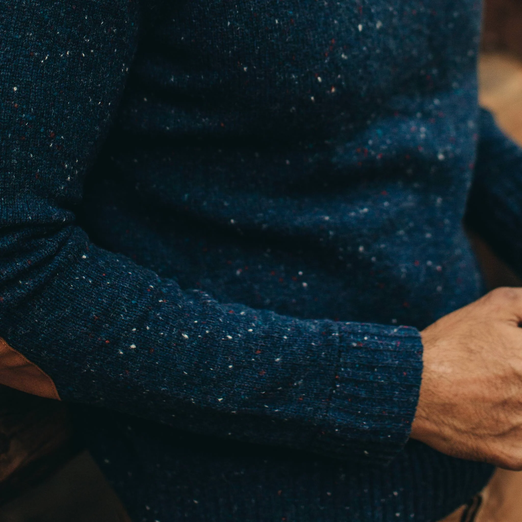 The Hardtack Sweater in Navy Donegal - Image 3