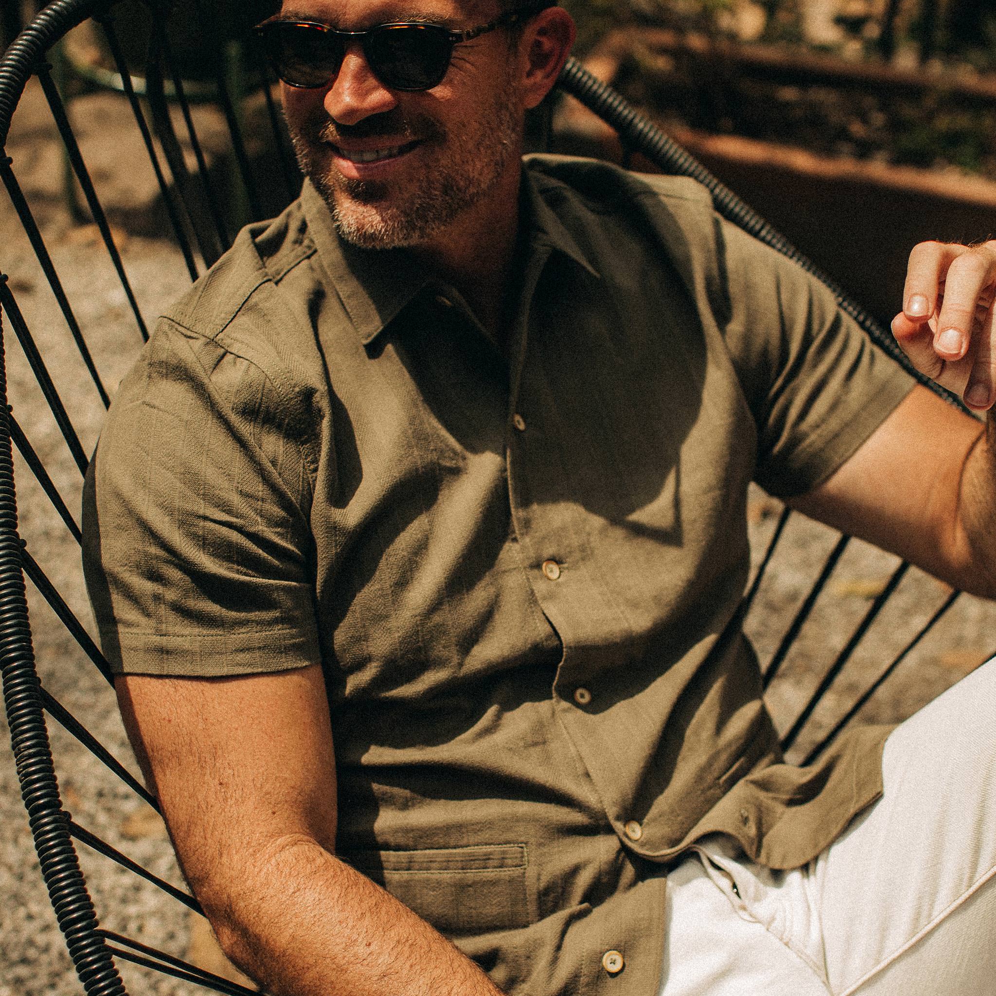 The Havana in Olive Jacquard Stripe - Image 5